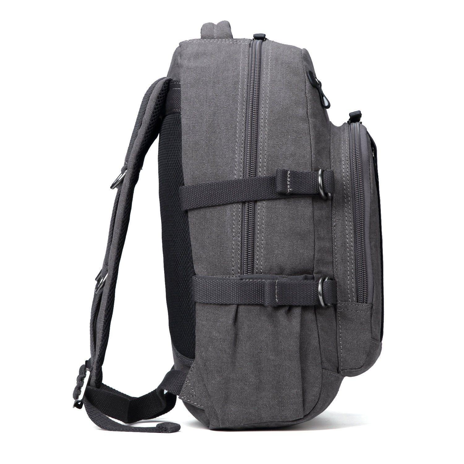 TRP0257 Troop London Classic Canvas Laptop Backpack - Large 15.6 Inch Waterproof Travel Backpack for Men & Women - Perfect for Work, School, College & Business Trips