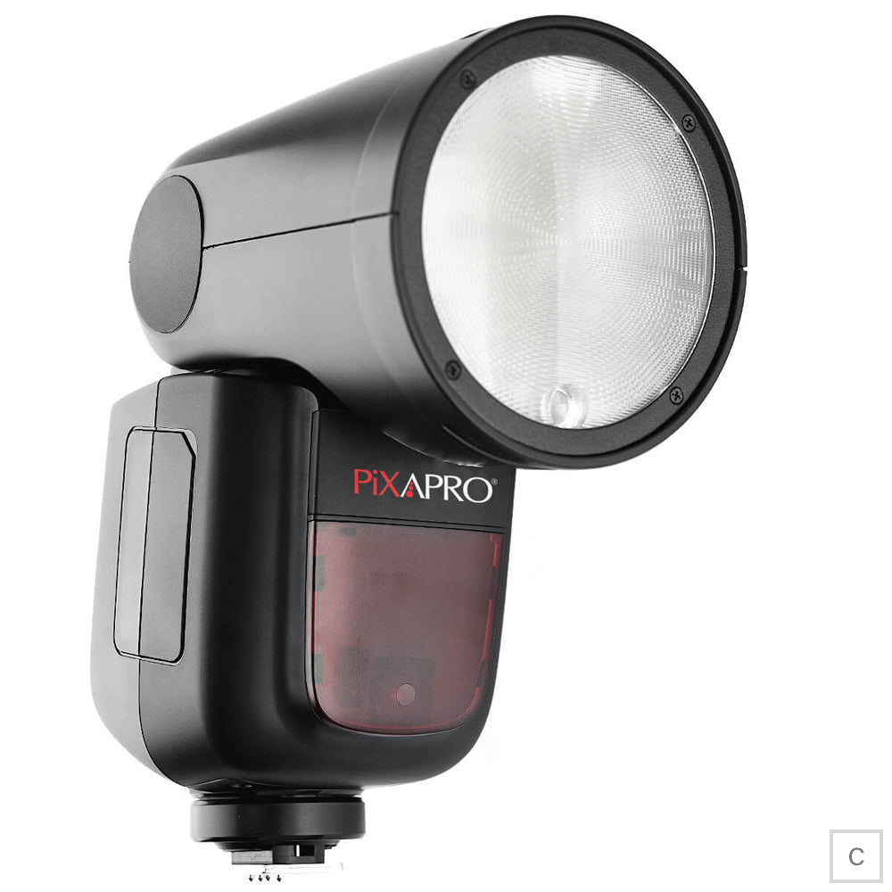 GIO1 (V1) 2.4GHz Round Head TTL & HSS Speedlite Flash with Rechargeable Battery - Compatible with DSLR & Mirrorless Cameras - Perfect for Portrait, Wedding & Event Photography
