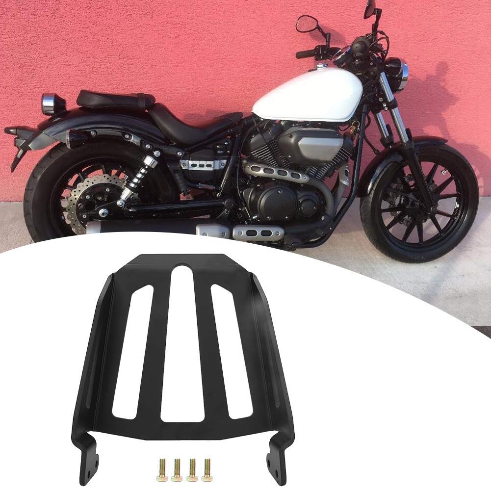 ARAMOX Heavy-Duty Black Iron Motorcycle Rear Luggage Rack - Compatible with Yamaha XVS950 2017 & Similar Models | Perfect for Touring, Commuting & Adventure Riding