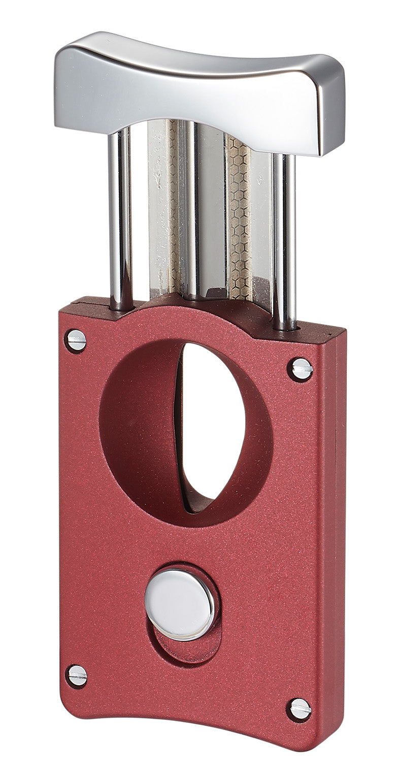 Premium Caseti Wedge V Cigar Cutter - Burgundy Red Stainless Steel Blade for Smooth Cuts | Perfect for Cigar Aficionados, Gifts & Relaxing Moments