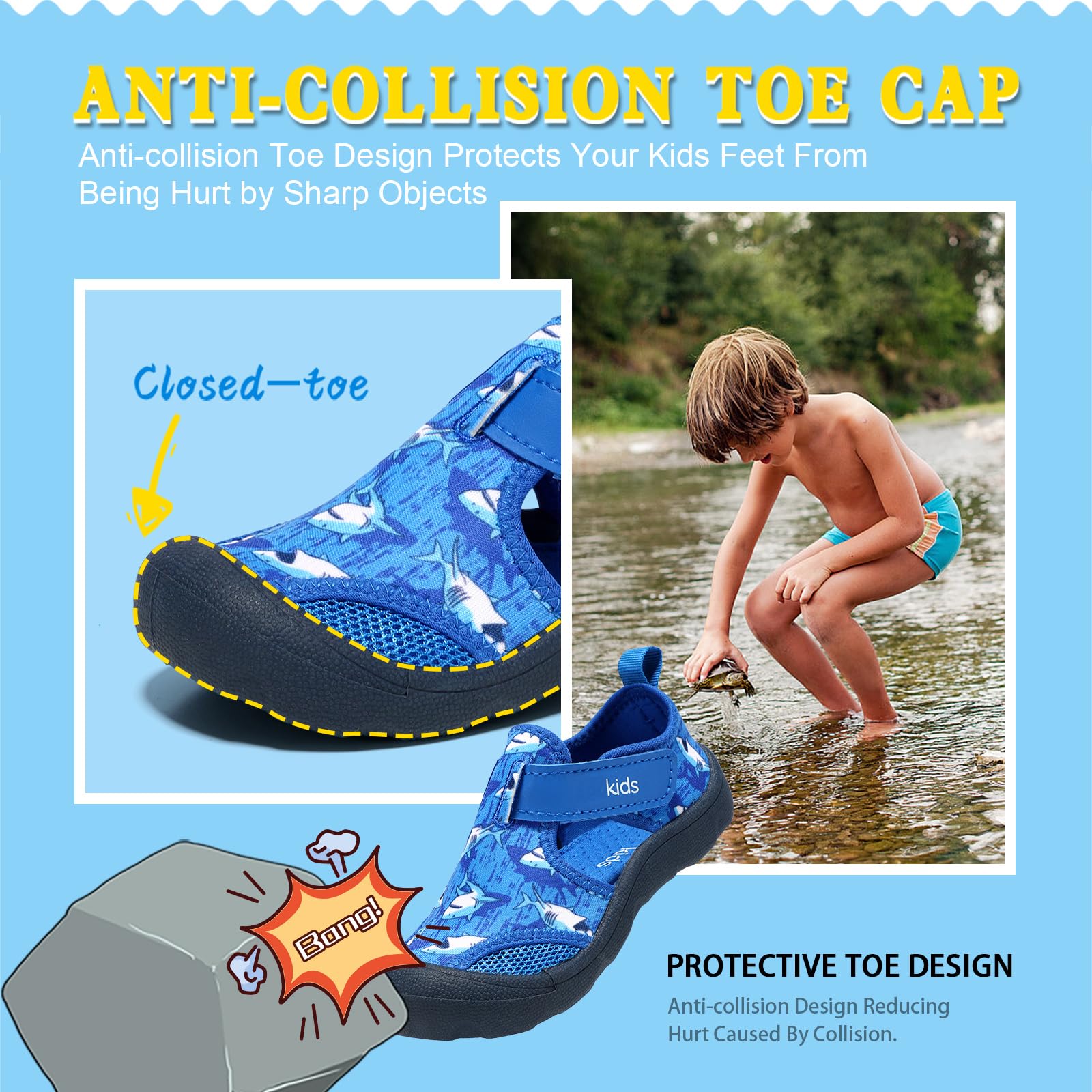 **Toddler Water Shoes Quick-Dry Non-Slip Cute Beach Swim Pool Shoes for Boys & Girls - Perfect for Beach, Pool, Lake & Water Play**