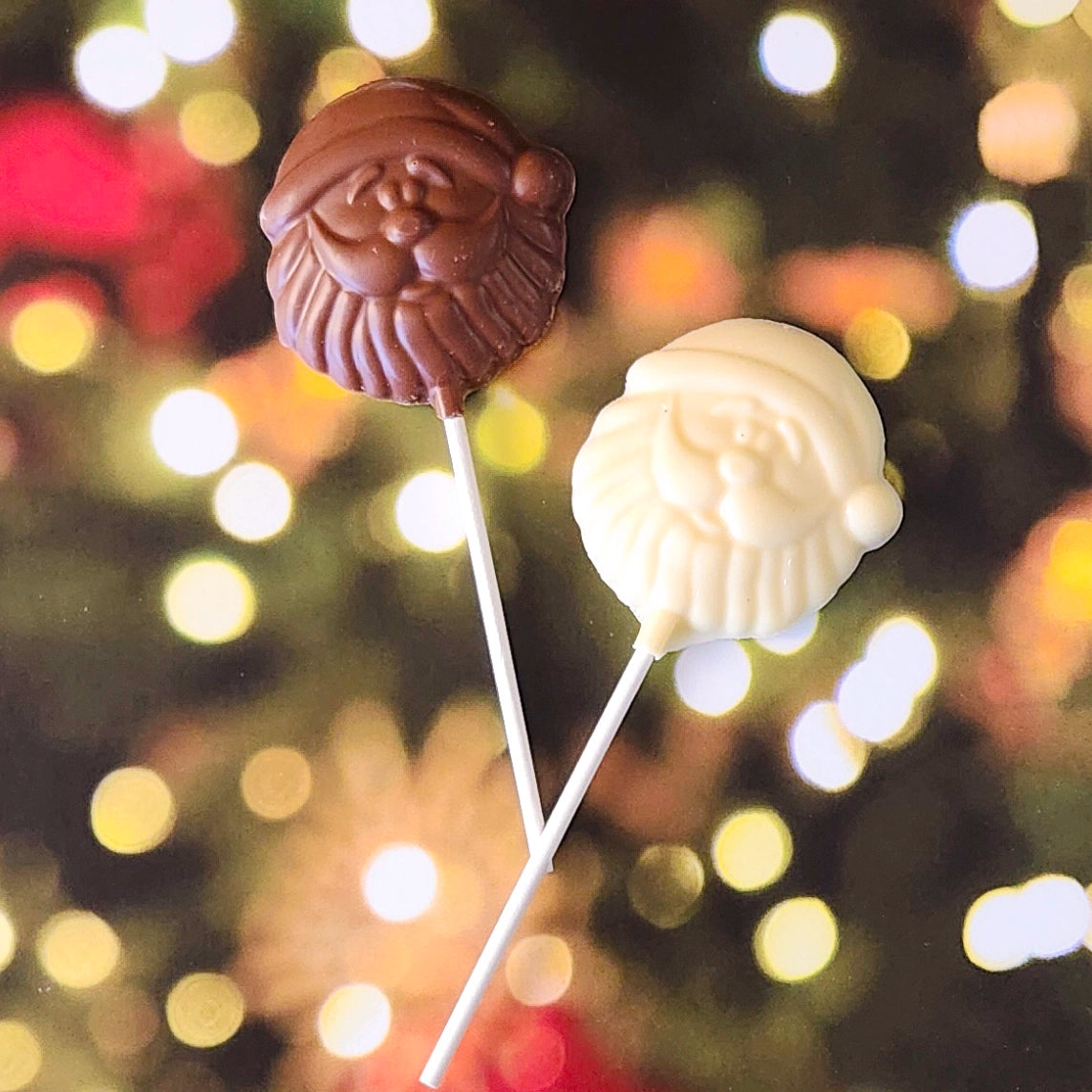 Santa Face Lollipop - Christmas Candy Treats for Stocking Stuffers, Party Favors & Holiday Gifts | Bulk Pack for Kids & Adults