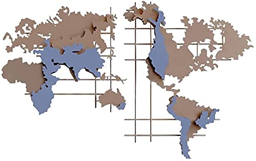PIAOLIGN Modern Abstract World Map Metal Wall Art - 47.2x27.6 Inch Home & Office Decor for Living Room, Bedroom, Study - Unique Wall Decoration for Travel Lovers & Geography Enthusiasts