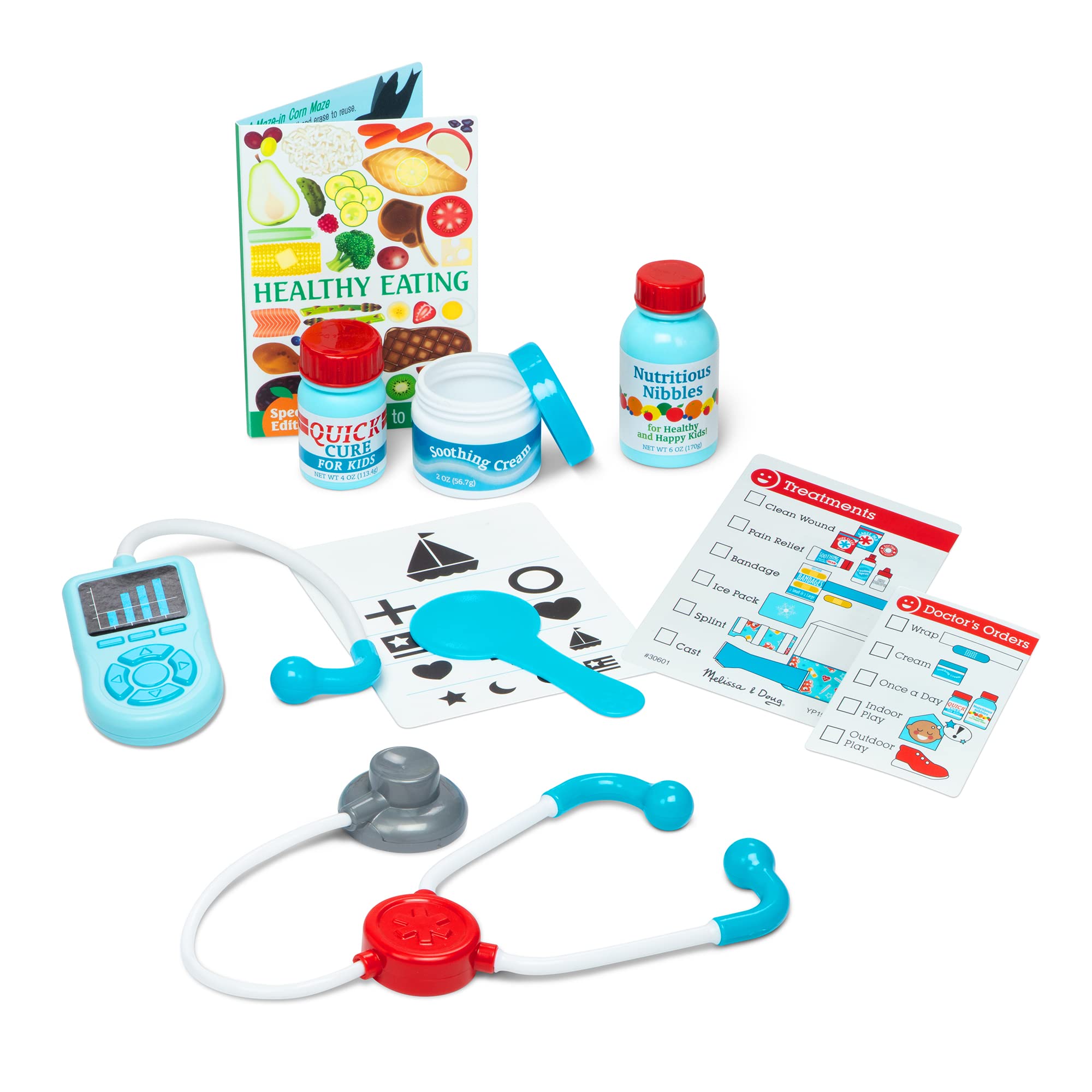 Melissa & Doug Get Well Doctor's Kit Play Set with 50 Toy Pieces - Pretend Play Medical Kit for Kids, First Aid Toy Set for Toddlers & Children - Perfect for Role Play, Preschool Learning & Birthday Gifts