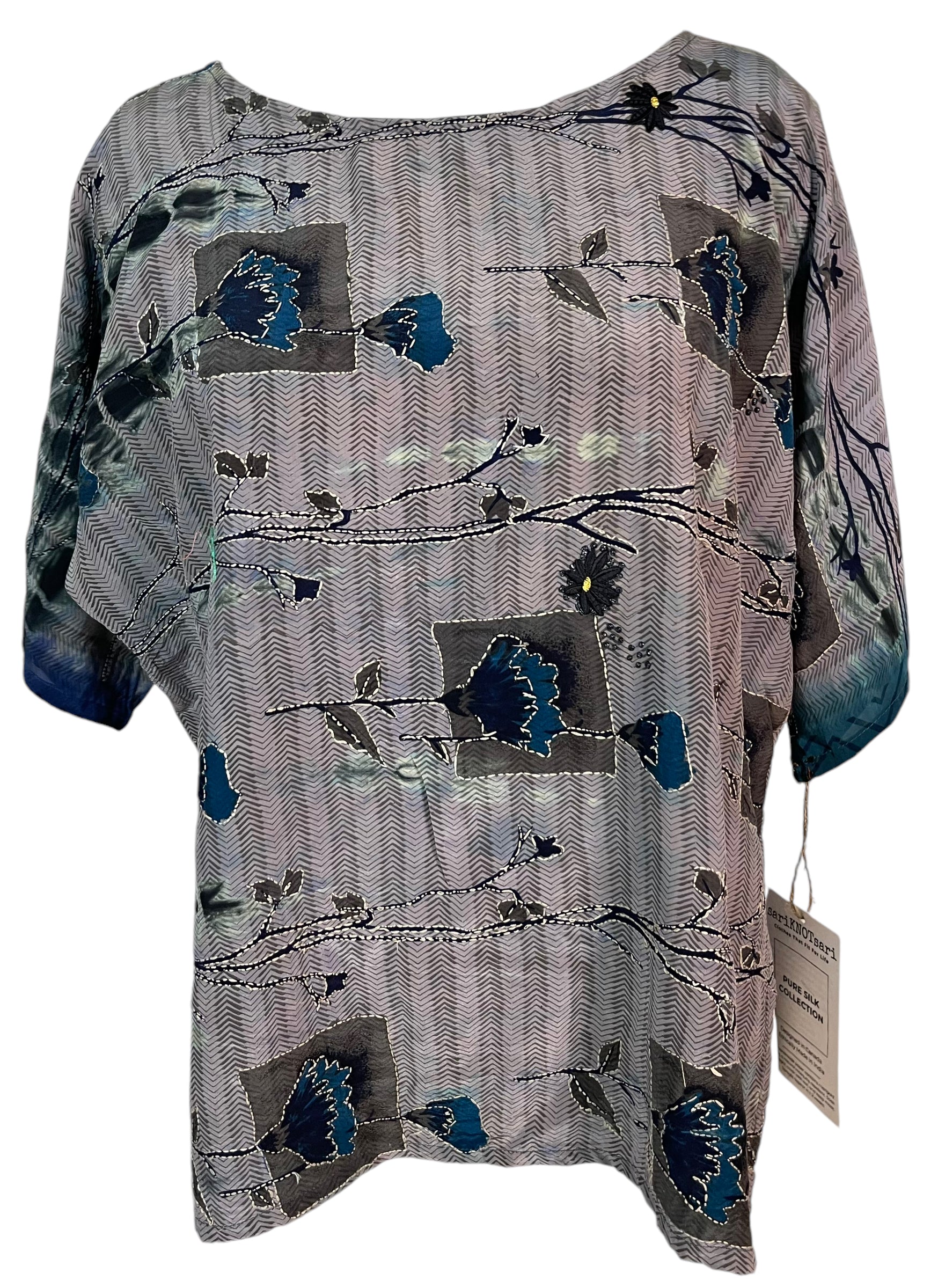 PRC5896 Women's Avatar Pure Silk Side Slit Blouse - Elegant & Comfortable Silk Top for Office Wear & Evening Parties