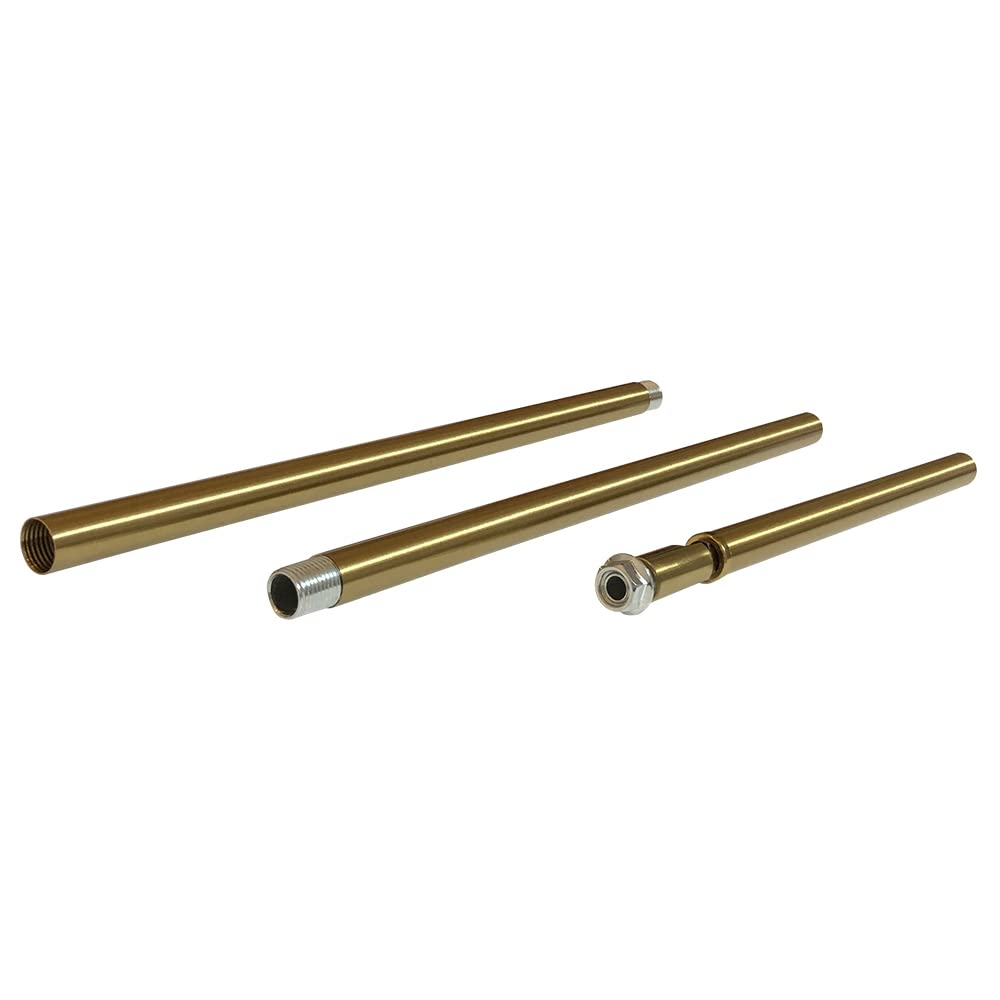 BOKT Downrod Extension Lamp Stem - Pendant Light Extension Rod with Threaded Tube & Sloped Ceiling Adapter Kit - Perfect for Vaulted or Angled Ceilings (Brass Finish) - Ideal for Dining Rooms, Living Rooms, and Bedroom Lighting