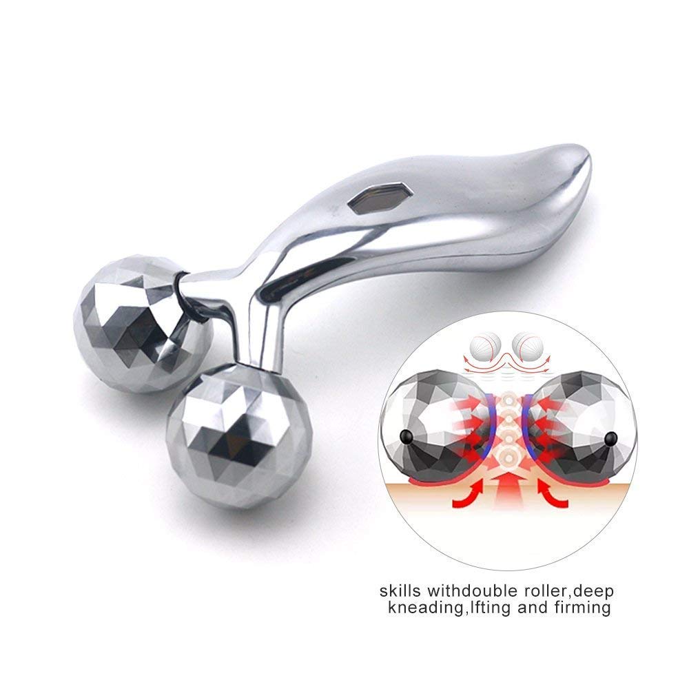Calldrishe 3D Face Roller Massager - Anti-Aging Facial Massage Tool for Wrinkle Reduction, Face Slimming & Skin Tightening - Silver | Improves Facial Contour, Reduces Neck & Eye Wrinkles | Perfect for Home Spa, Self-Care & Beauty Routine