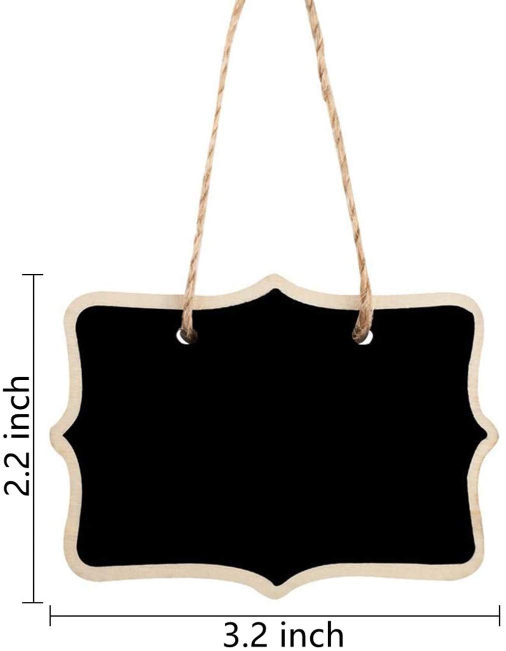 10 Pack Mini Chalkboard with Wooden Frame - Double Sided Hanging Blackboard Set Includes Chalk & Eraser - Perfect for Table Numbers, Home Decor, Party Favors, Restaurants, and DIY Craft Projects