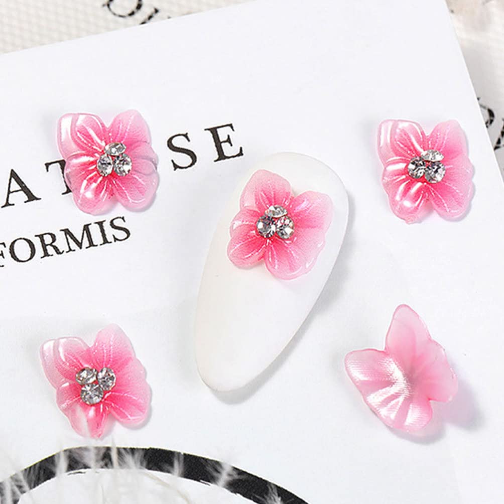 FOMIYES 15Pcs Flower & Rhinestone Butterfly Nail Charms - DIY Nail Art Decals for Women - Perfect for Manicure, Nail Salon, Wedding & Party Nail Designs