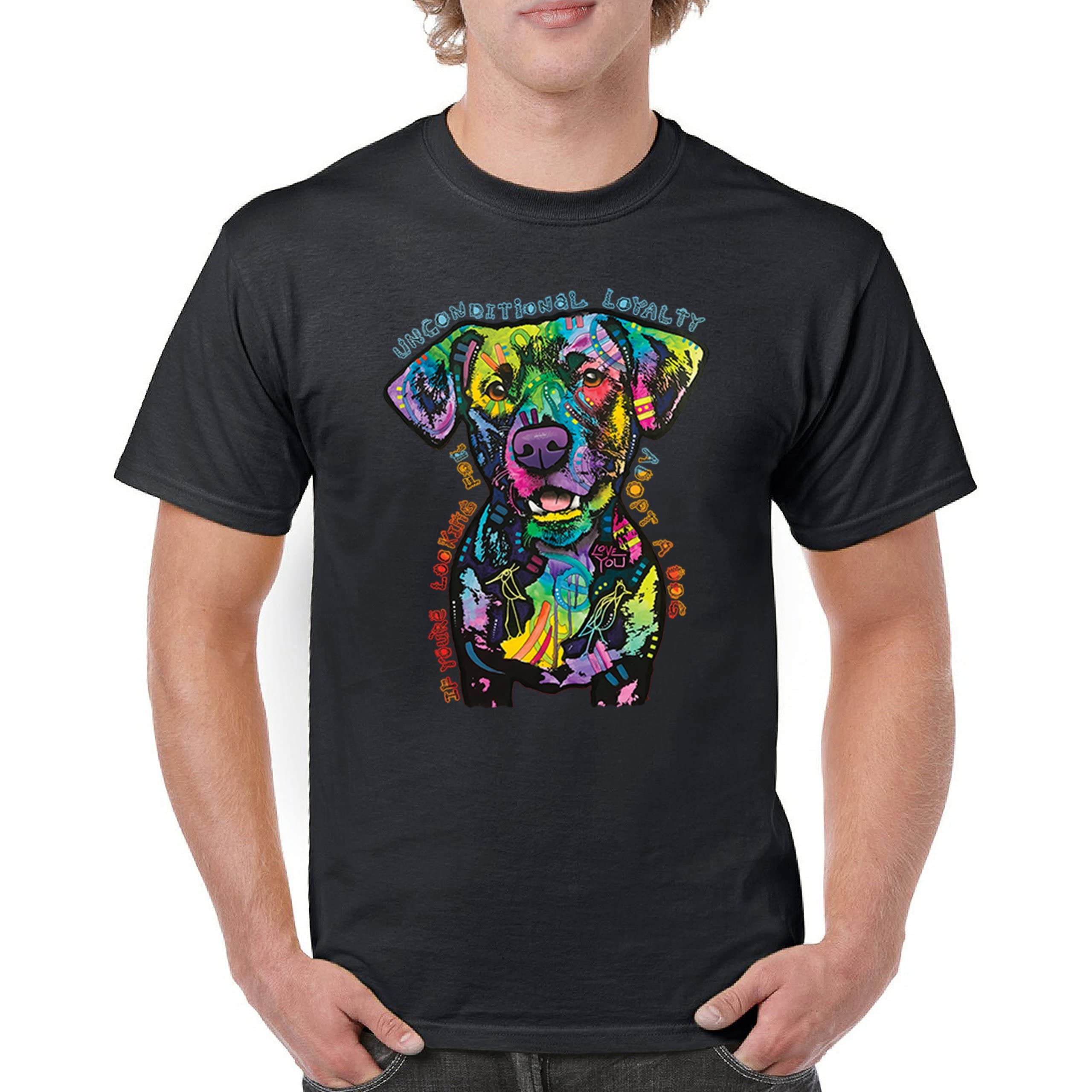 Dean Russo Adopt a Dog Pet Lover T-Shirt for Men - Unconditional Loyalty Graphic Tee - Perfect for Animal Shelter Volunteers & Dog Adoption Events