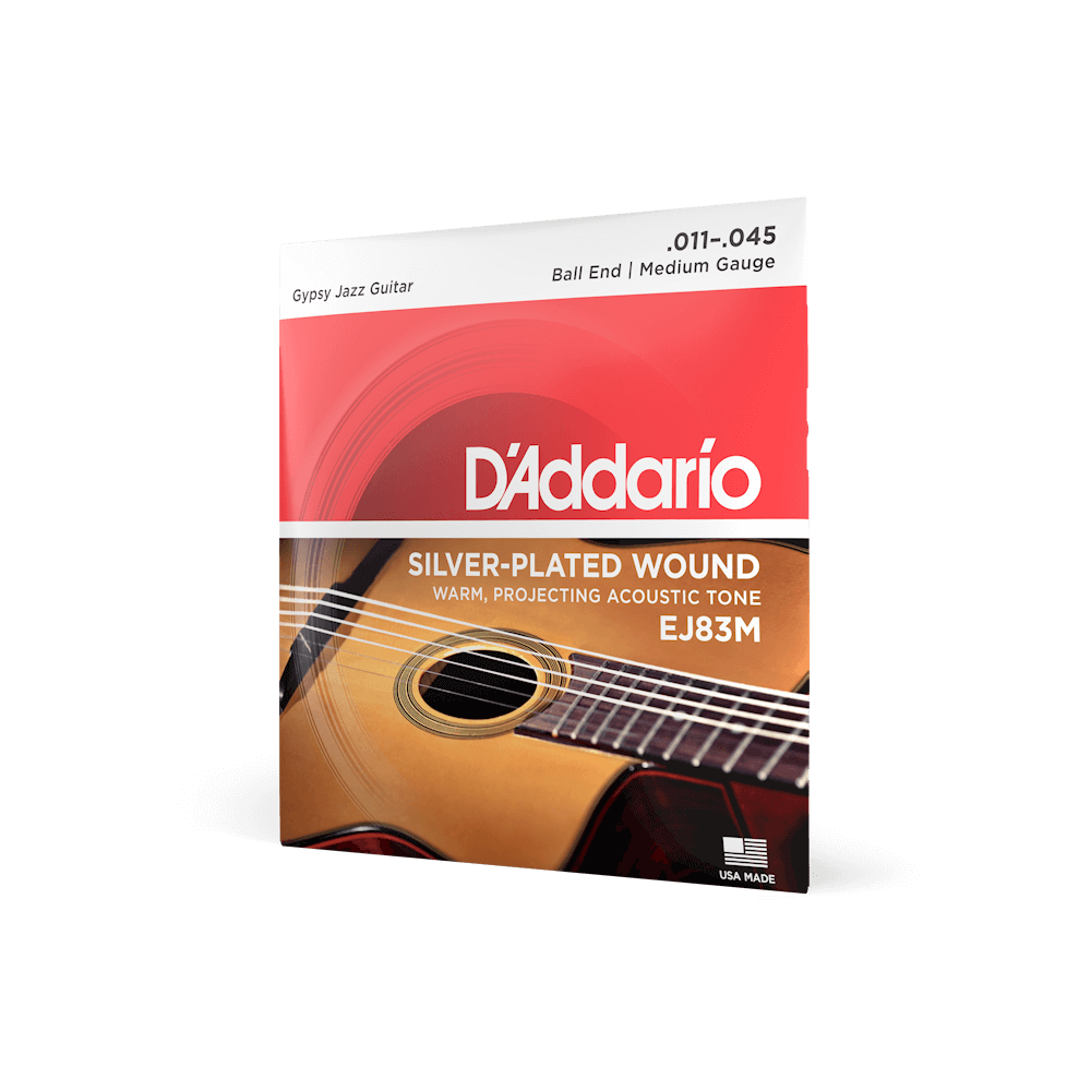 D'Addario EJ83M Gypsy Jazz Silver Wound Medium Acoustic Guitar Strings - Premium Tone for Gypsy Jazz, Folk & Fingerstyle Playing