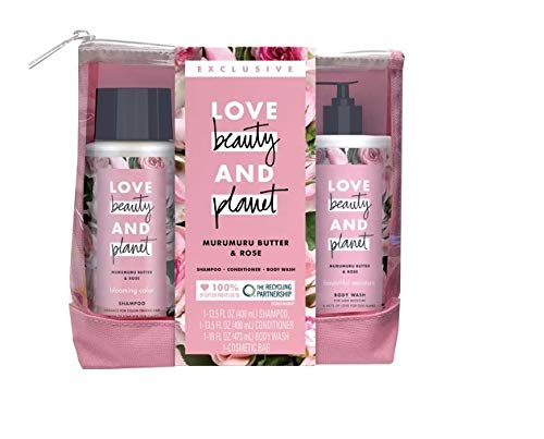 Love Beauty & Planet Murumuru Butter & Rose Shampoo & Conditioner Set - Sulfate Free Hair Care for Soft, Shiny Hair | Perfect for Daily Use & Gifting