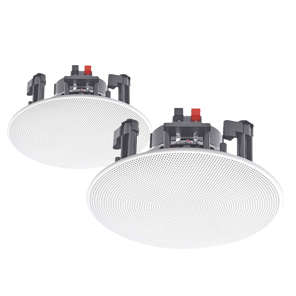 E-Audio B402C 8 Inch 180W Waterproof Ceiling Speakers with 2-Way Polymer Tweeter - Set of 4 for Home Theater, Office, Restaurant & Outdoor Use