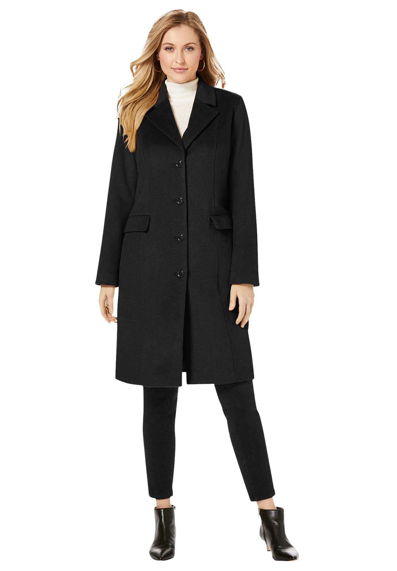 Jessica London Plus Size Wool Coat for Women - Office & Winter Wear