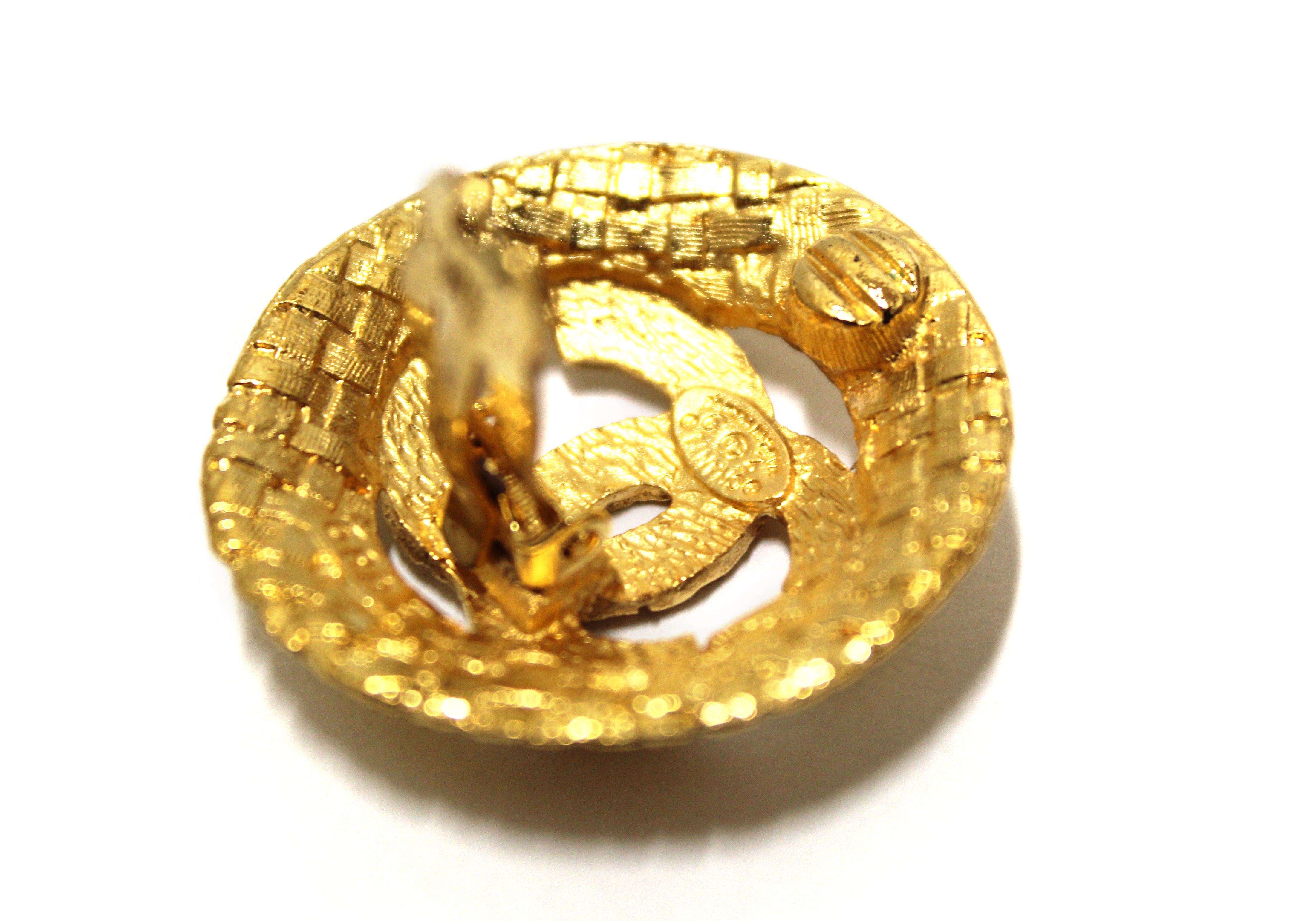 Vintage Chanel Gold Plated Clip-On Earrings - Classic Matte Finish for Women | Perfect for Parties, Weddings & Special Occasions