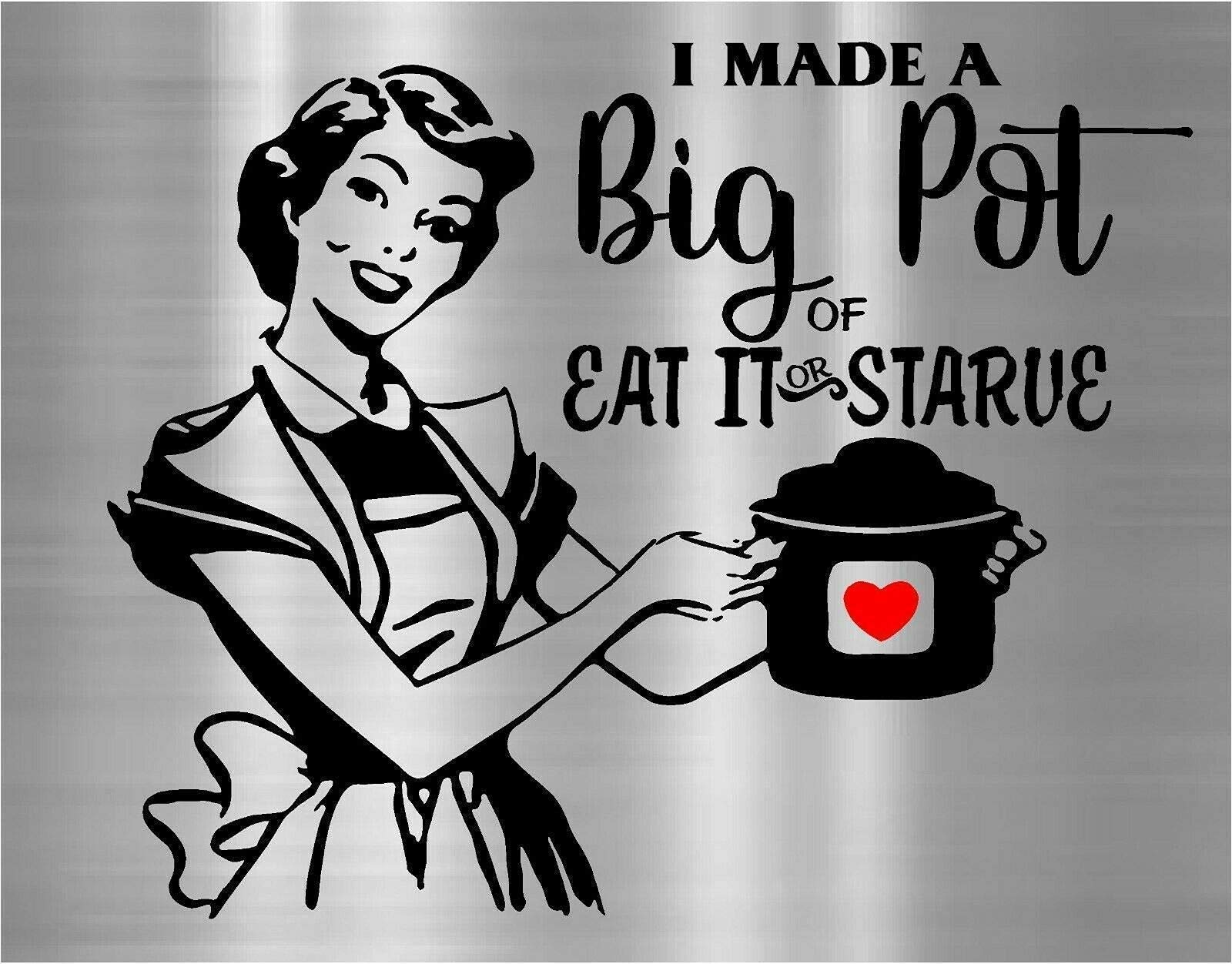 Eat It or Starve Decal Vinyl Sticker for Instant Pot Pressure Cooker - Funny Kitchen Decor & Appliance Stickers for Cooking Enthusiasts