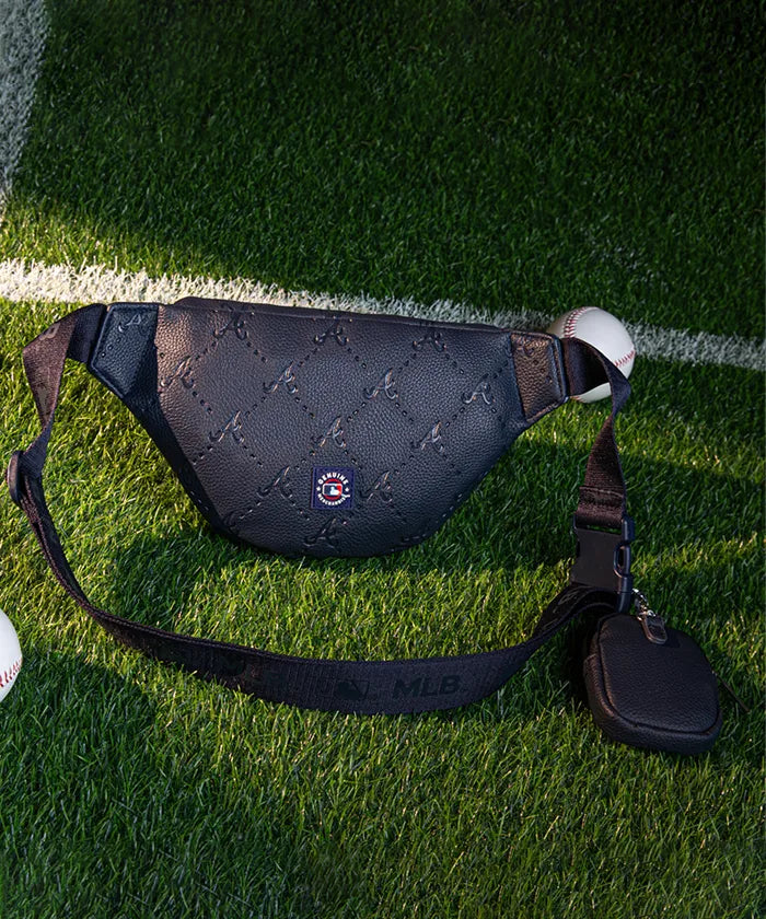 MLB Leather Sport Fanny Pack for Men & Women - Adjustable Waist Bag for Running, Hiking, Travel - Stylish & Durable Crossbody Belt Bag