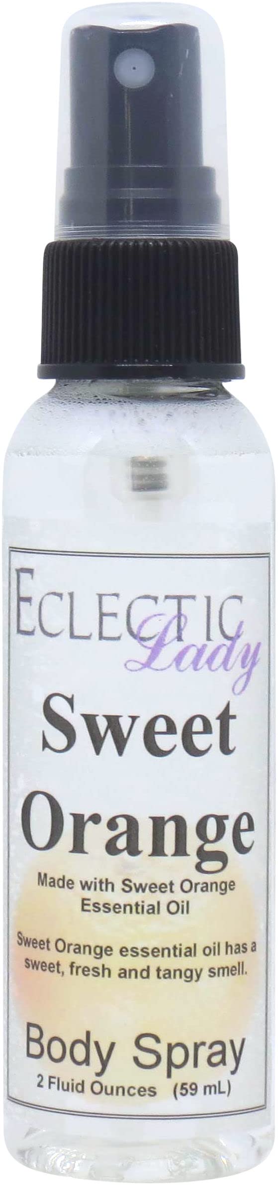 Sweet Orange Essential Oil Body Spray for Women & Men - 2 oz Natural Body Mist with Clean, Light & Gentle Fragrance - Long Lasting Perfume with Comforting Citrus Scent - Perfect for Daily Use, Aromatherapy, Yoga & Relaxation