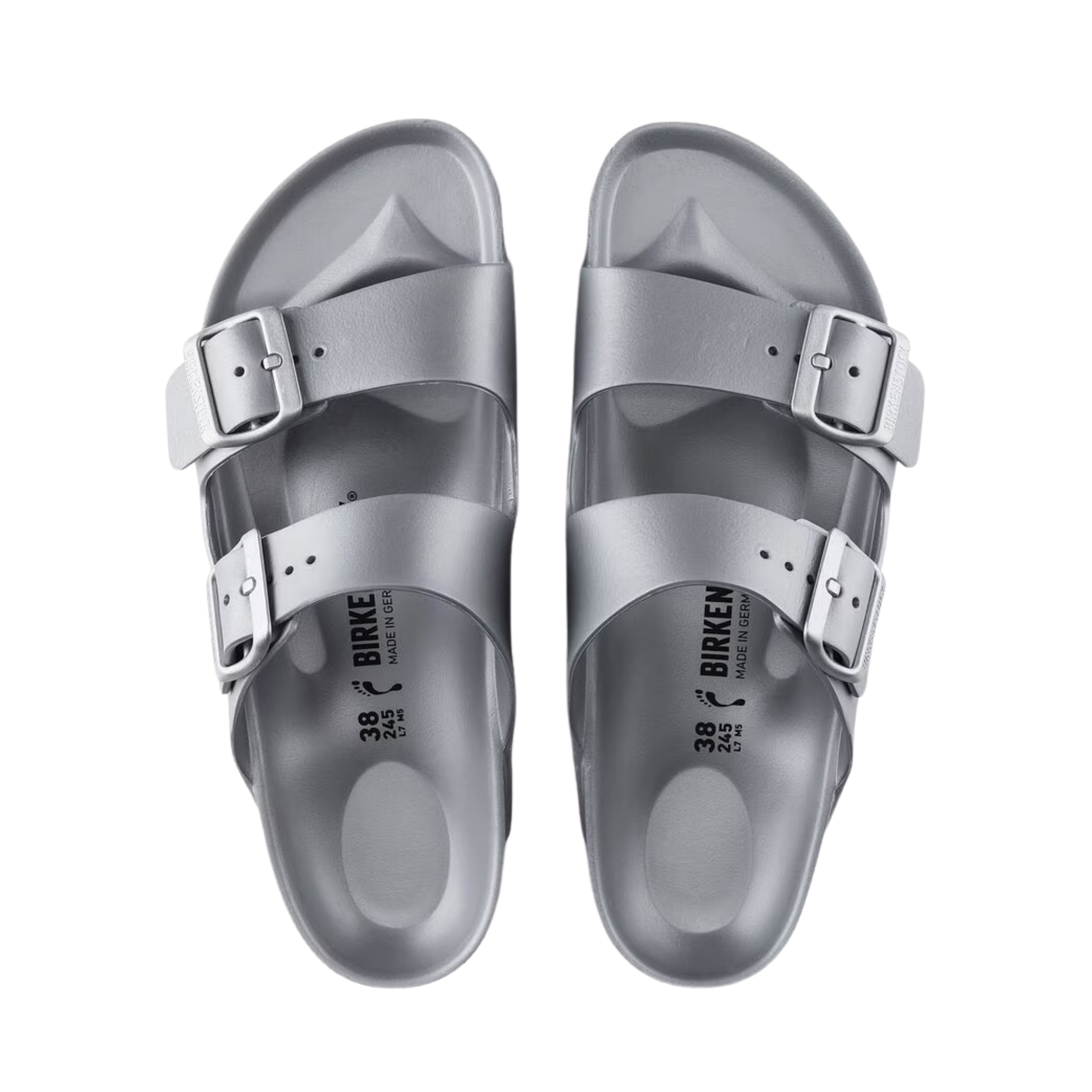 Men's Arizona Essentials EVA Sandals in Metallic Silver - Comfortable & Lightweight for Beach, Pool & Summer Outings