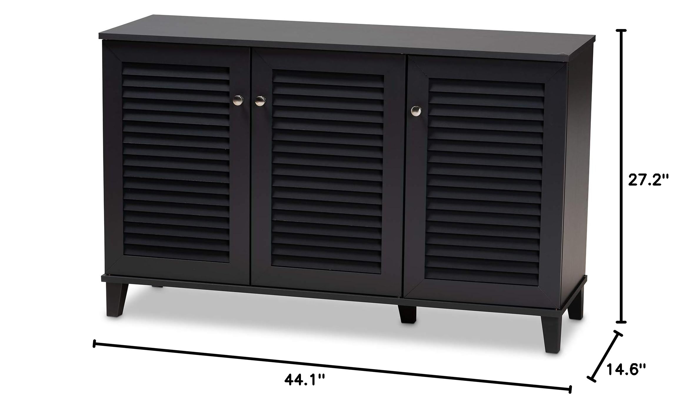Baxton Studio Modern Shoe Cabinet with Storage - Gray, One Size - Perfect for Entryway, Bedroom & Closet Organization