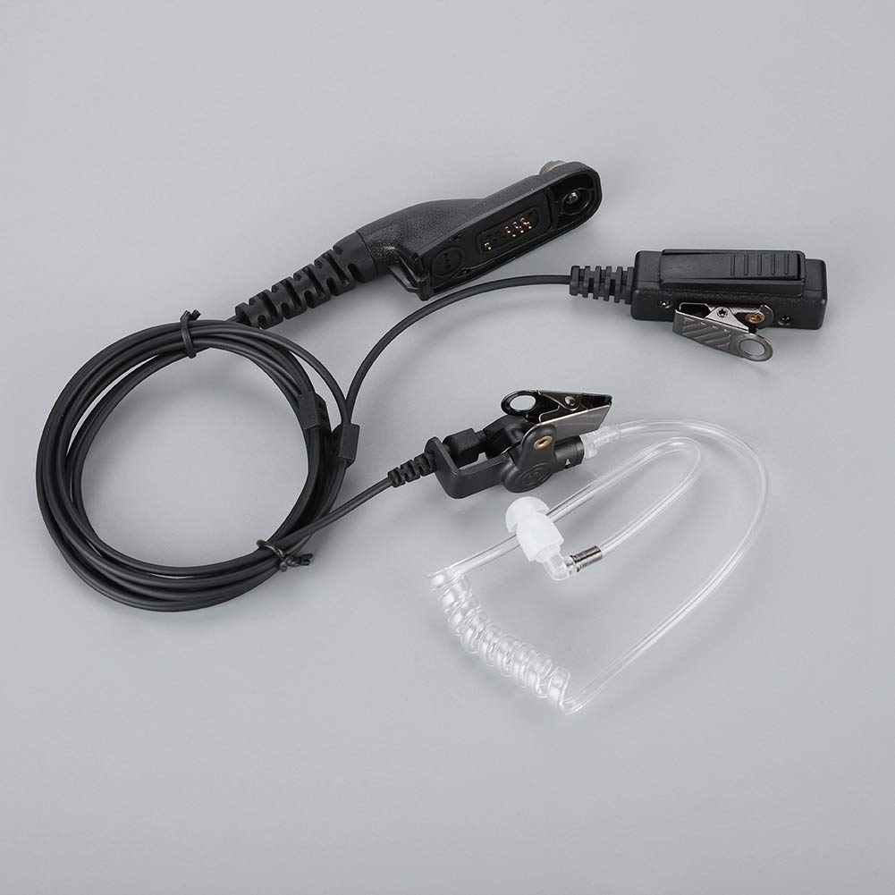 Black ABS Air Tube Earpiece Headset with Microphone - Secure Communication Device for Bodyguards, HAM Radio Enthusiasts & Security Professionals | Ideal for Covert Operations, Event Security & Two-Way Radio Use