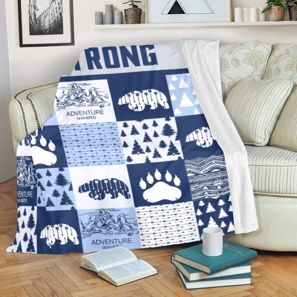 Personalized Woodland Animals Fleece Blanket with Name - Custom Baby Blanket Gift for Boys, Girls, Kids | Soft Minky Flannel Blanket for Nursery, Baby Shower, Birthday & Cozy Home Decor