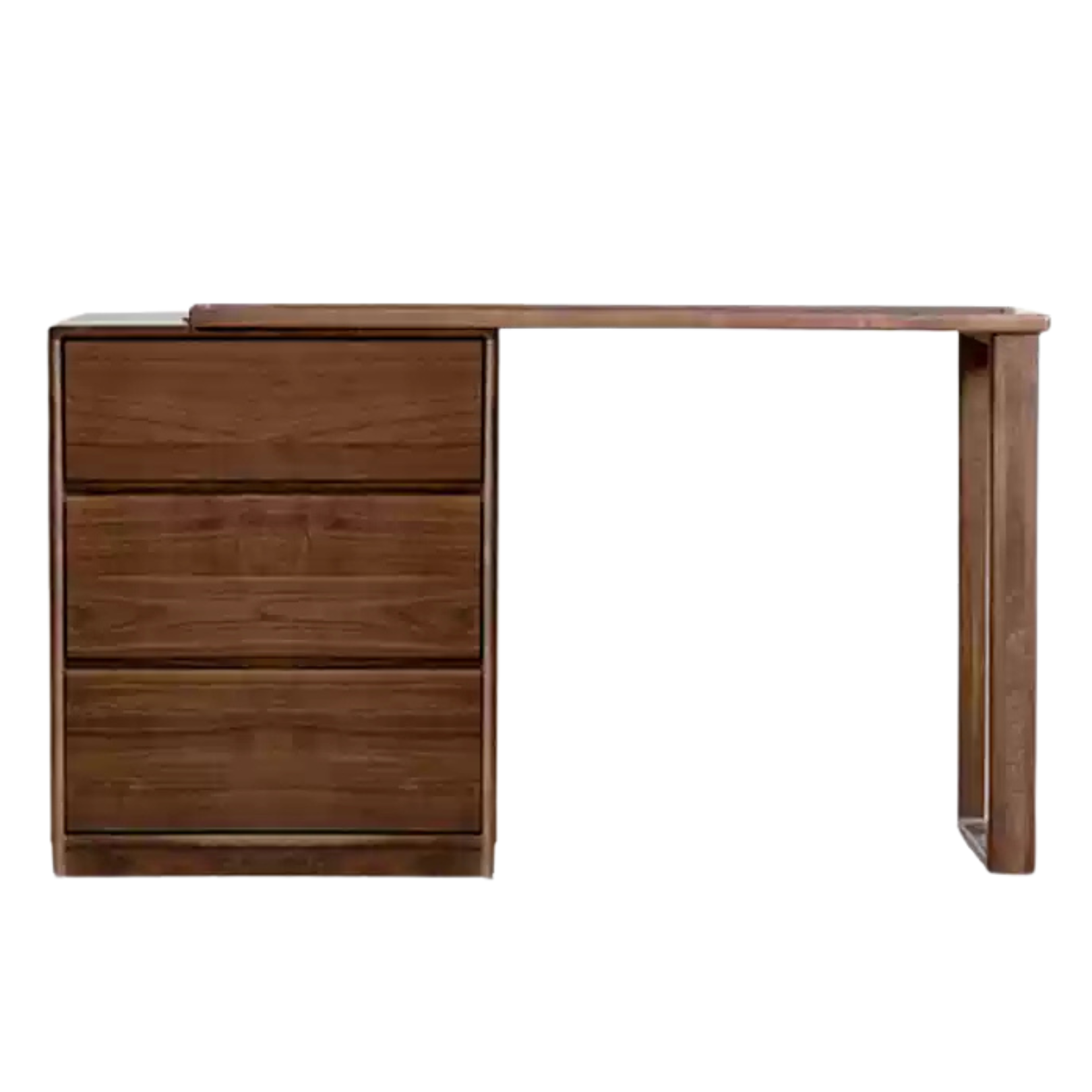 47.2x15.7x31.1 inch / 120x40x78.8 cm / Rich Dark Walnut color / table + three drawer cabinet
