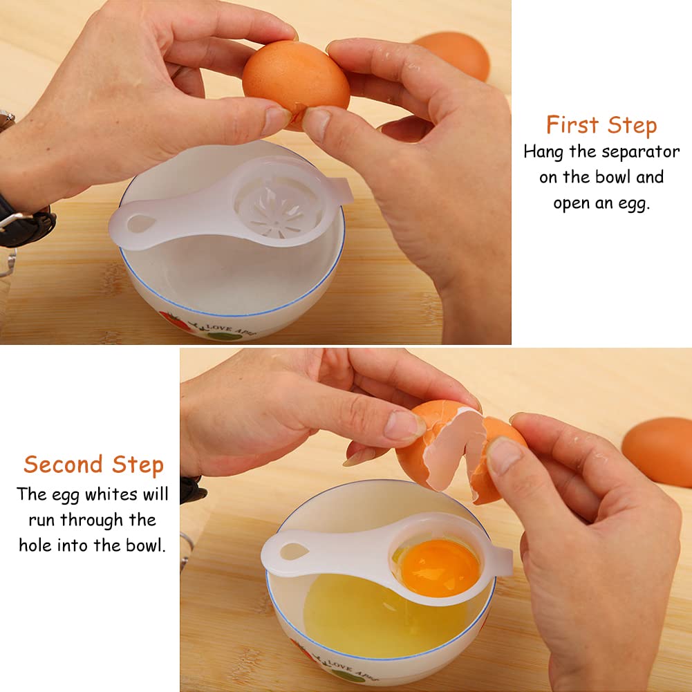 10 Inch Hand Push Whisk - Semi-Automatic Egg Beater with Rotating Mixer & Egg White Separator | Perfect for Baking, Cooking, Milk Frothing & Whisking Eggs | Ideal for Home Kitchen & Professional Use