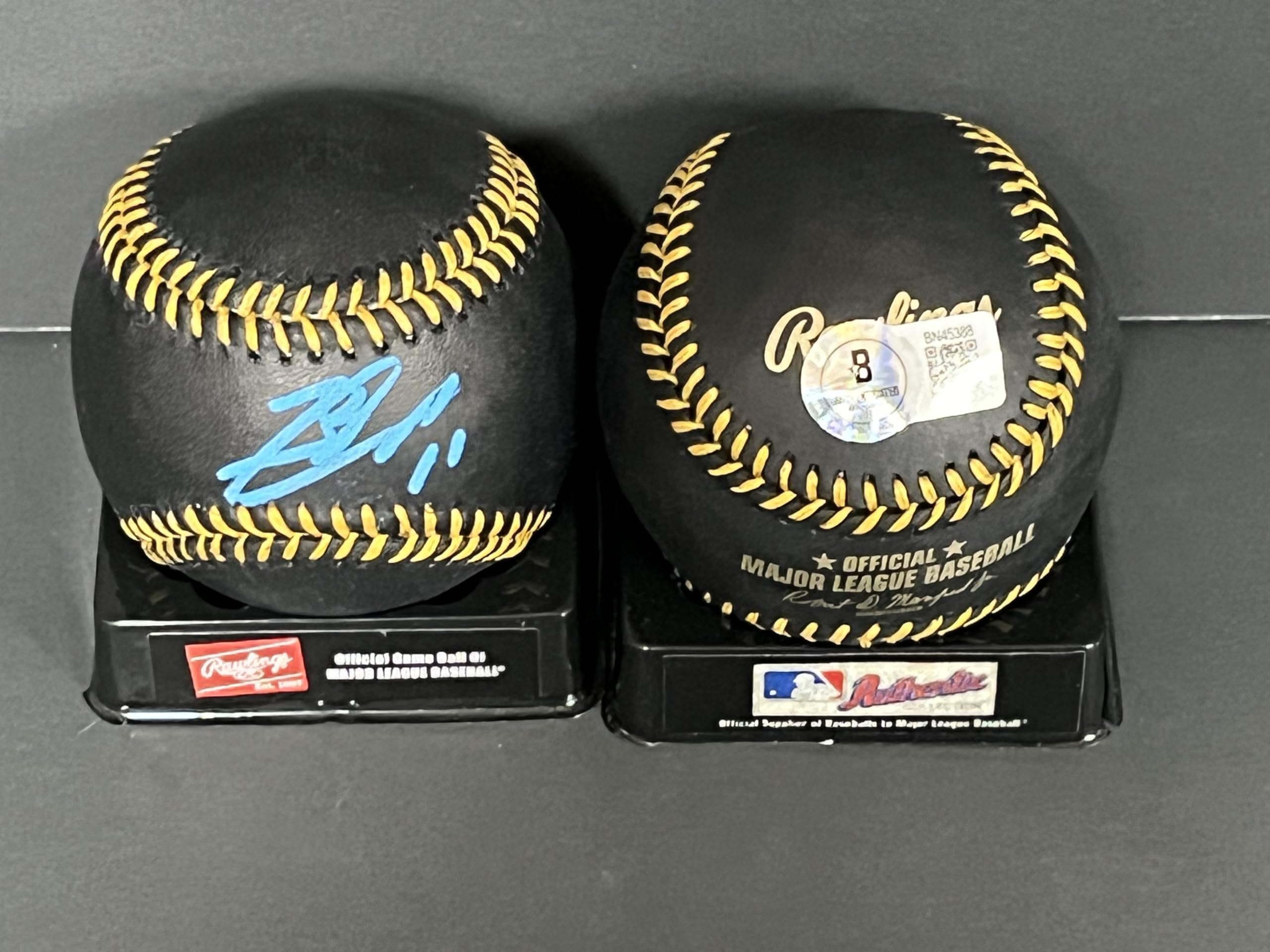 Jackson Chourio Autographed Milwaukee Brewers MLB Black Baseball - Beckett Witness Hologram Certified - Perfect for Collectors, Fans, and Sports Memorabilia Displays