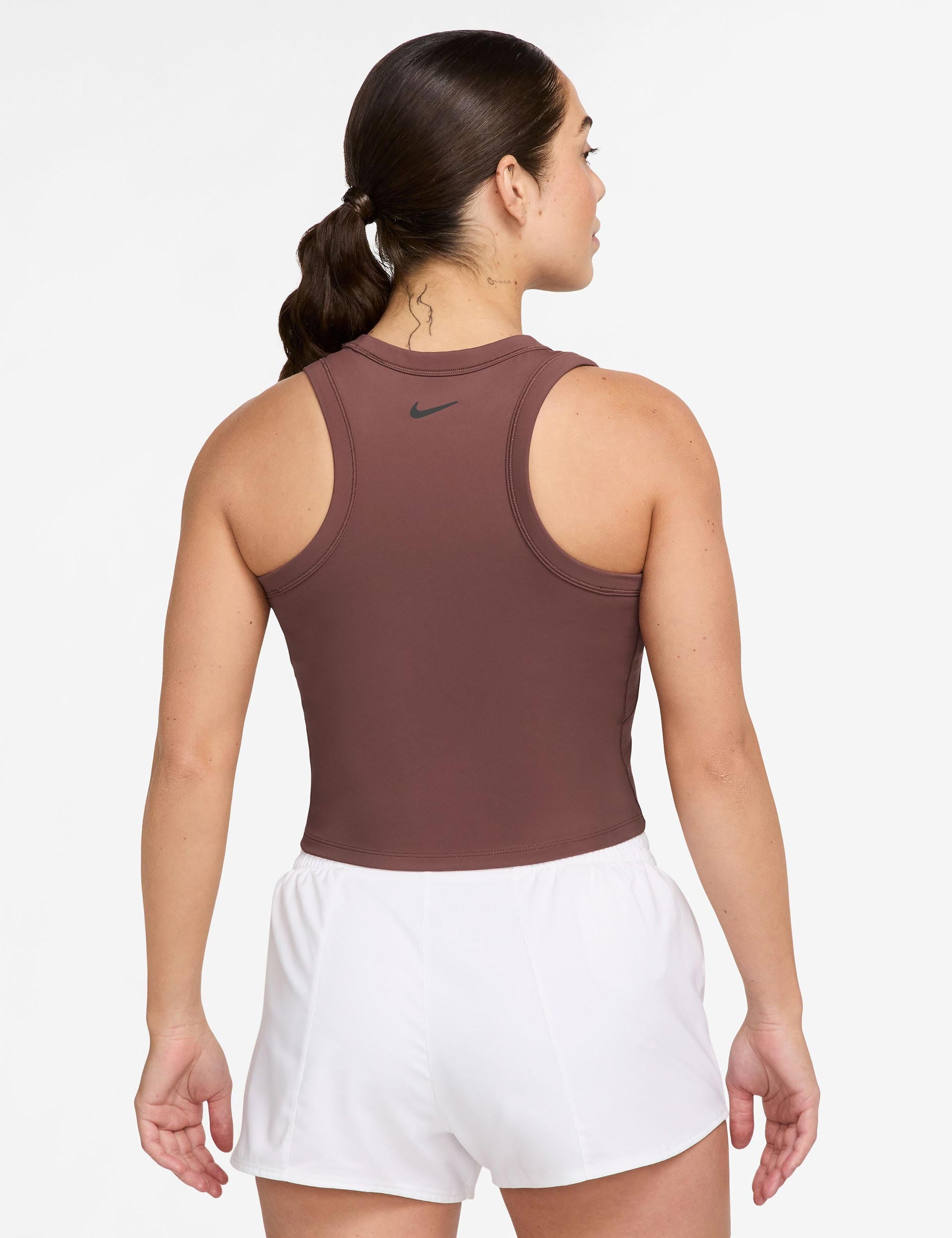 Dri-FIT Cropped Tank Top for Women - Breathable, Moisture-Wicking Workout Shirt in Red Sepia/Black | Perfect for Yoga, Running & Gym Fitness