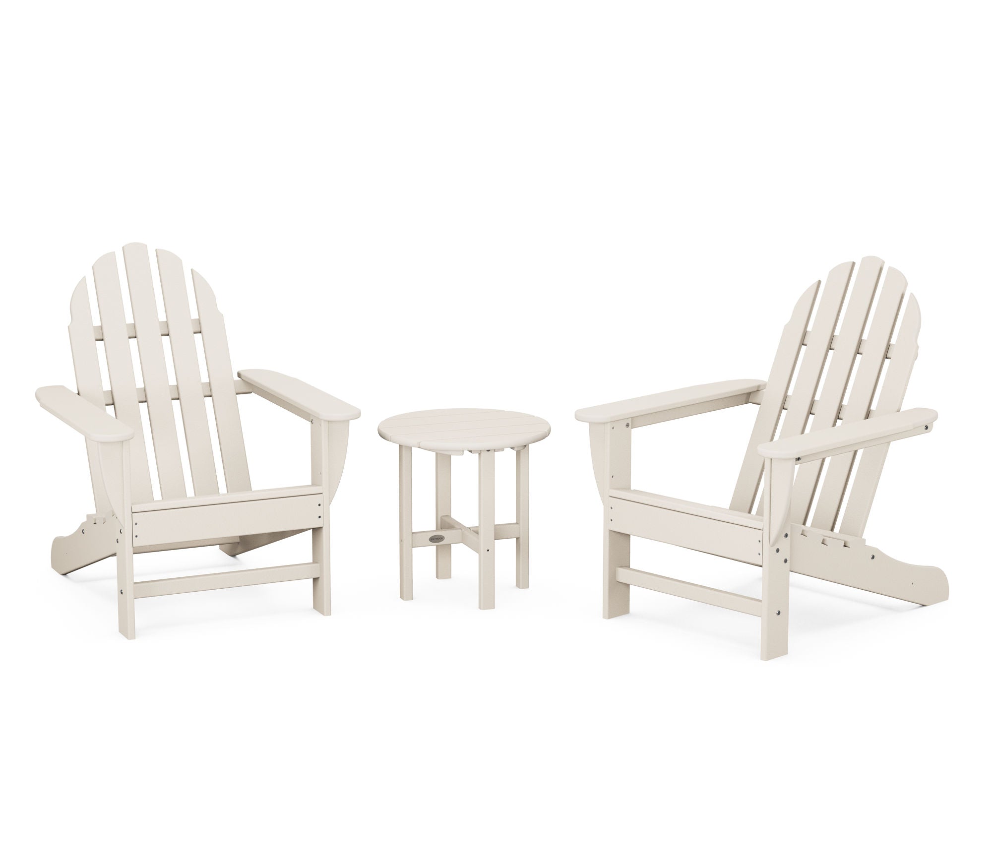 POLYWOOD Classic Adirondack 3-Piece Outdoor Patio Furniture Set - Durable All-Weather Resin Chairs & Table for Garden, Poolside, and Backyard Relaxation