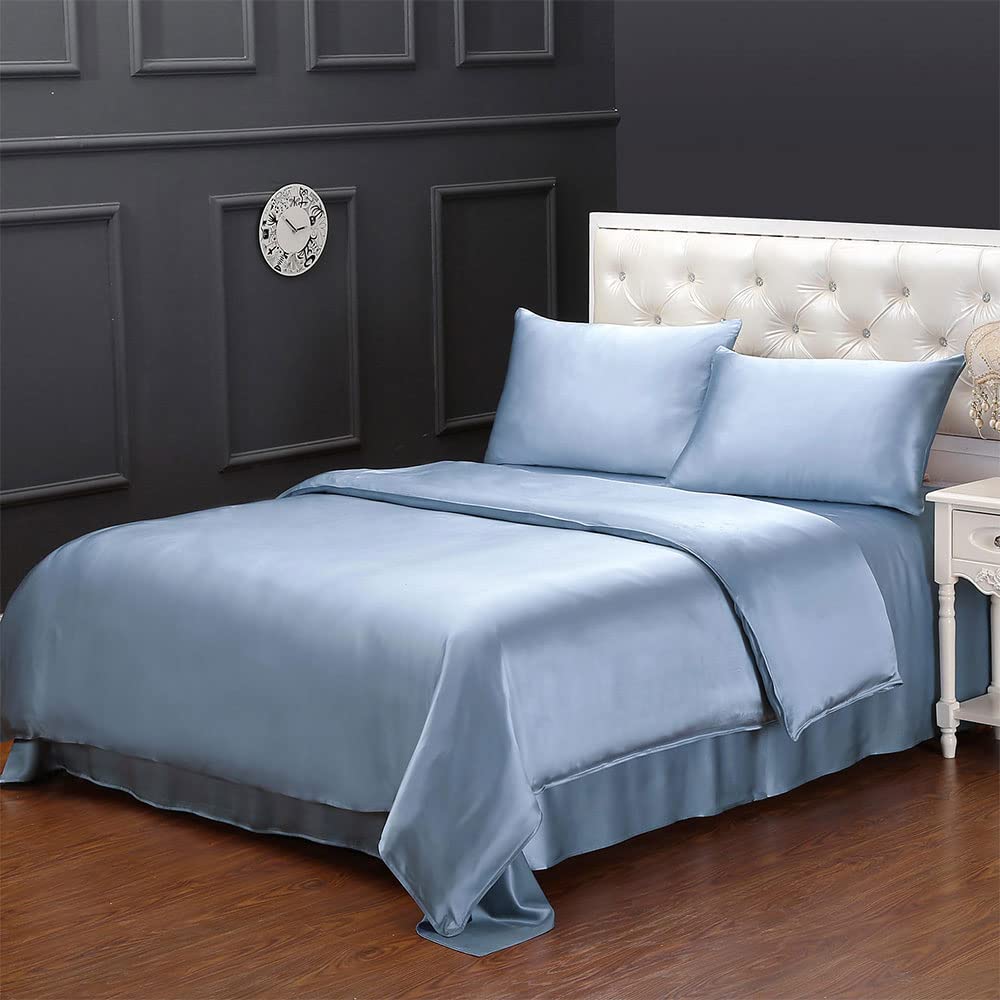 LILYSILK 100% Pure Mulberry Silk Duvet Cover - 19 Momme Soft Breathable Washable Queen Size (87
