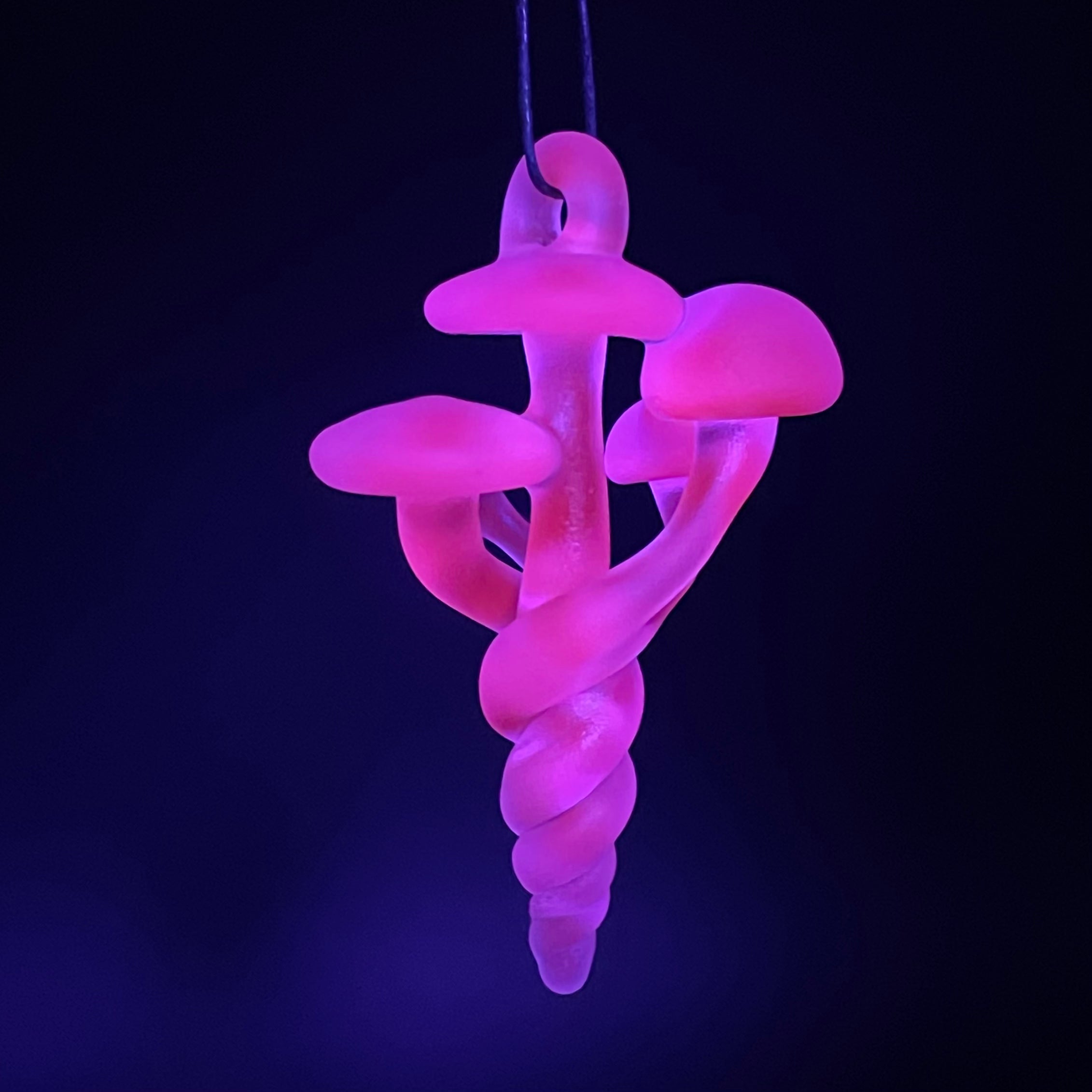 Glow in the Dark Blacklight Mushroom Pendant Necklace - UV Reactive Psychedelic Jewelry for Rave, Festival, and Nightlife Accessories