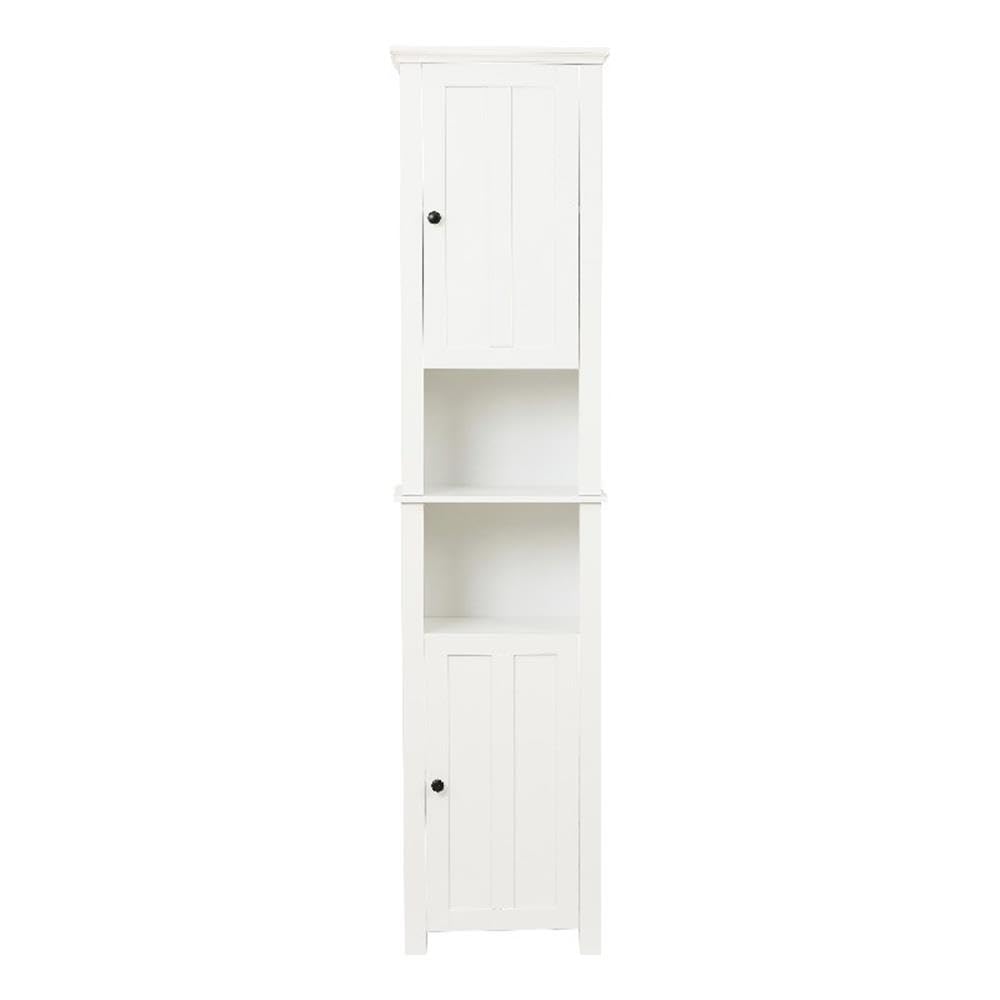Winsome House White Wood Tall Bathroom Storage Cabinet - Perfect for Organizing Towels, Toiletries & Bathroom Essentials in Modern Homes