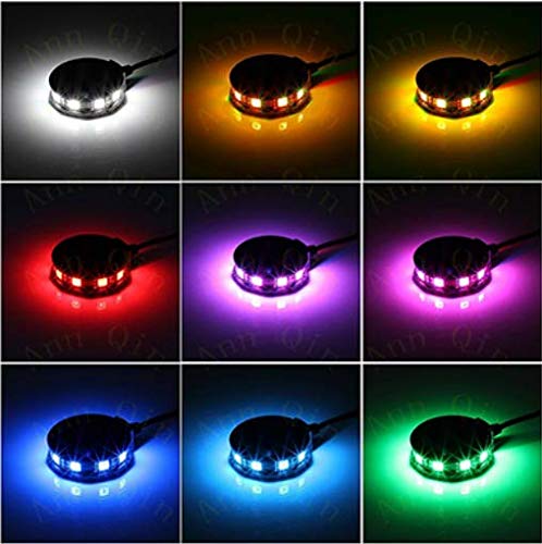 RGB Motorcycle Wheel Light Kit - 2pc LED Underglow for Bike, ATV, SUV