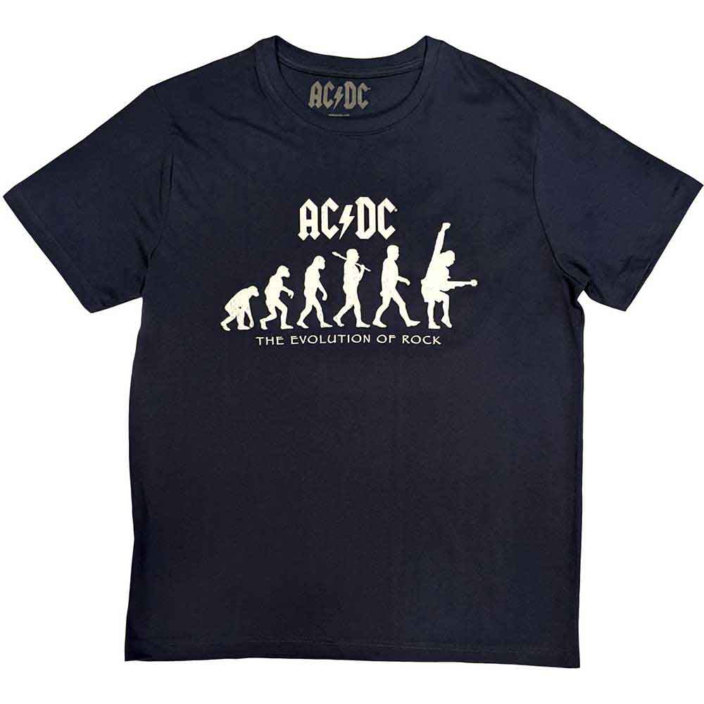 AC/DC Evolution Of Rock Band Graphic T-Shirt - Vintage Music Tee for Concerts & Casual Wear