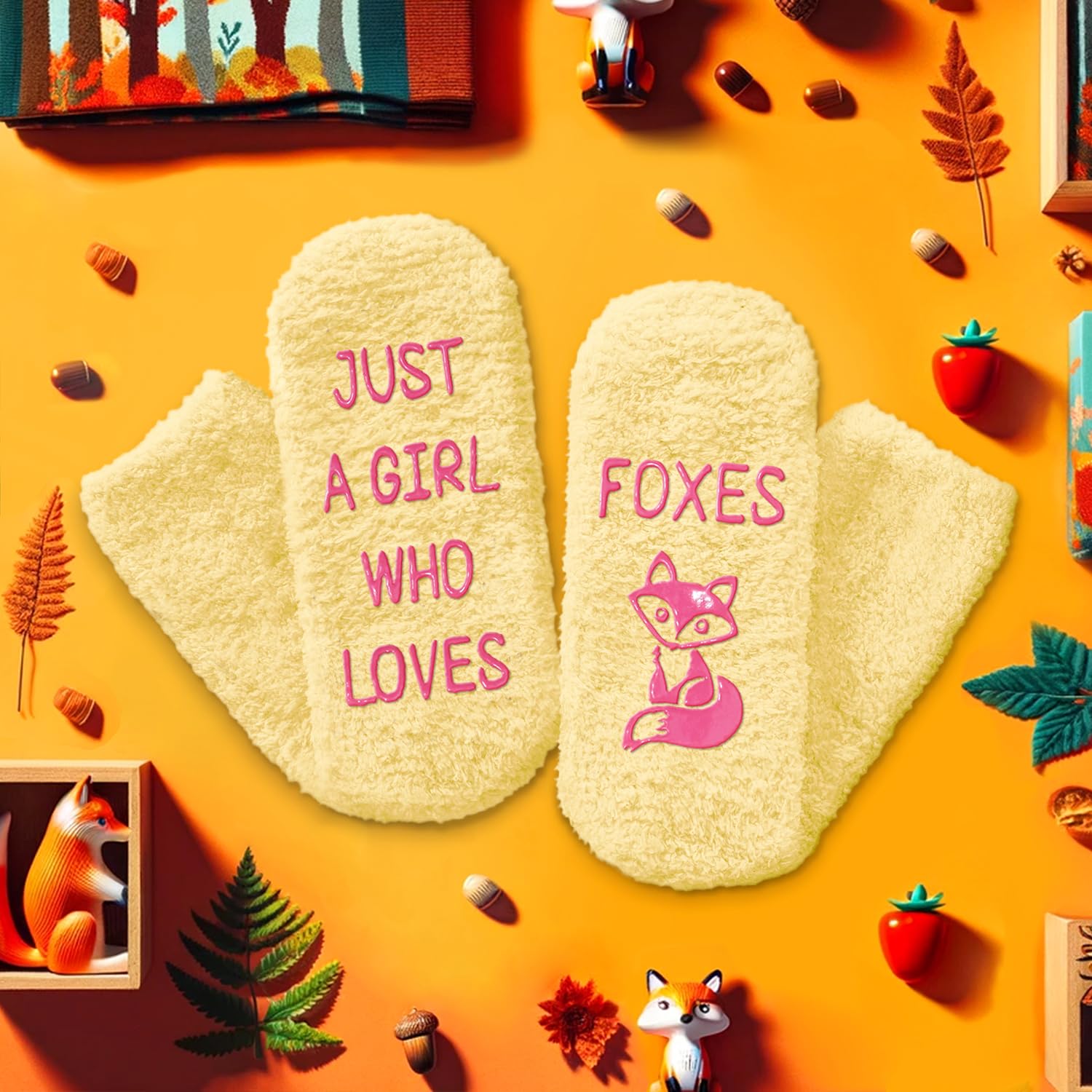 Zmart Funny Fuzzy Animal Socks for Girls & Teens - Duck, Chicken, Dinosaur, Fox & Bee Pattern Cozy Crew Socks | Perfect for Christmas Gifts, Sleepovers & Winter Home Comfort