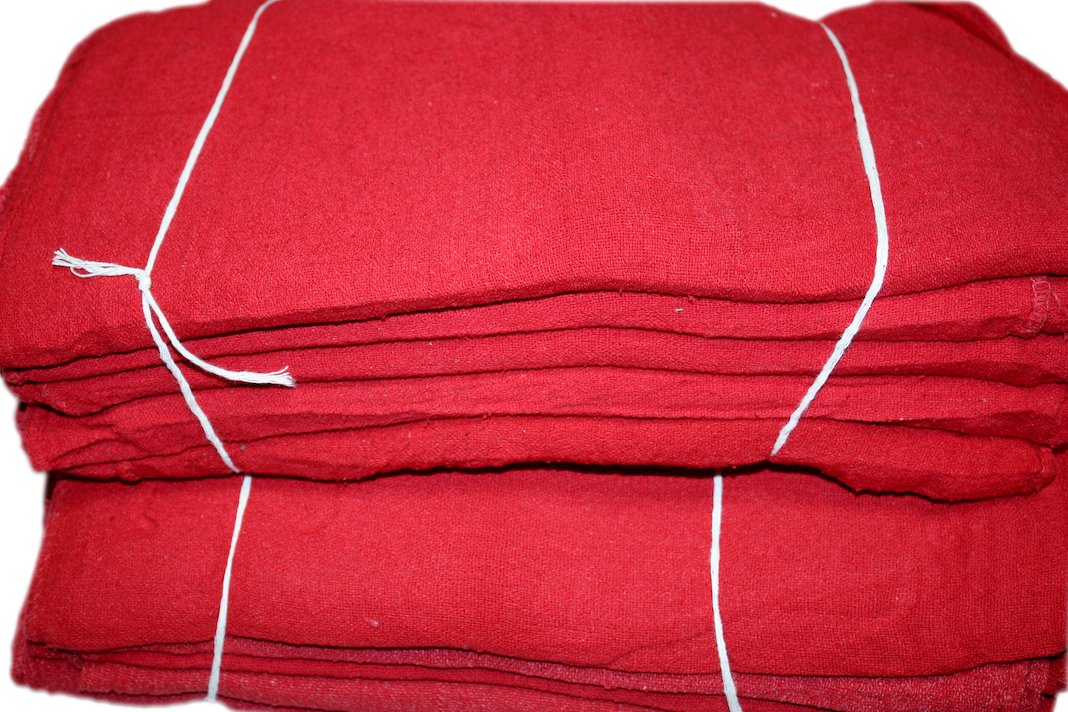 Atlas Towels Red Shop Towels - 1000 Pack (13x13 Inches) - Heavy Duty Commercial Grade Cotton Cleaning Rags - Reusable & Washable Mechanic Towels for Garage, Workshop, Auto Detailing & Bar Cleaning