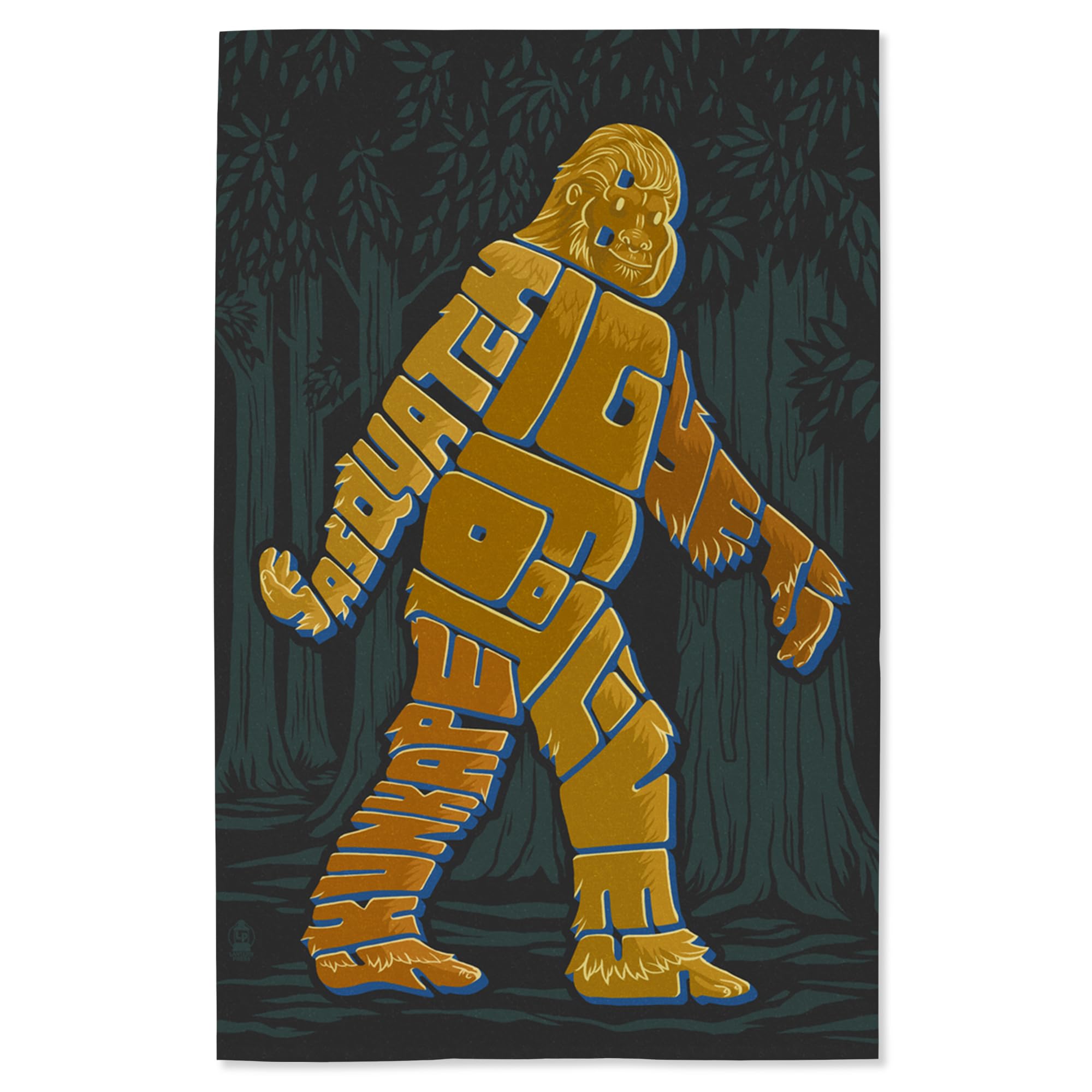 Lantern Press 16x24 Inch Giclee Print - Bigfoot Names Typography Art - Perfect for Home Decor, Office Wall Art & Cryptid Enthusiast Gifts