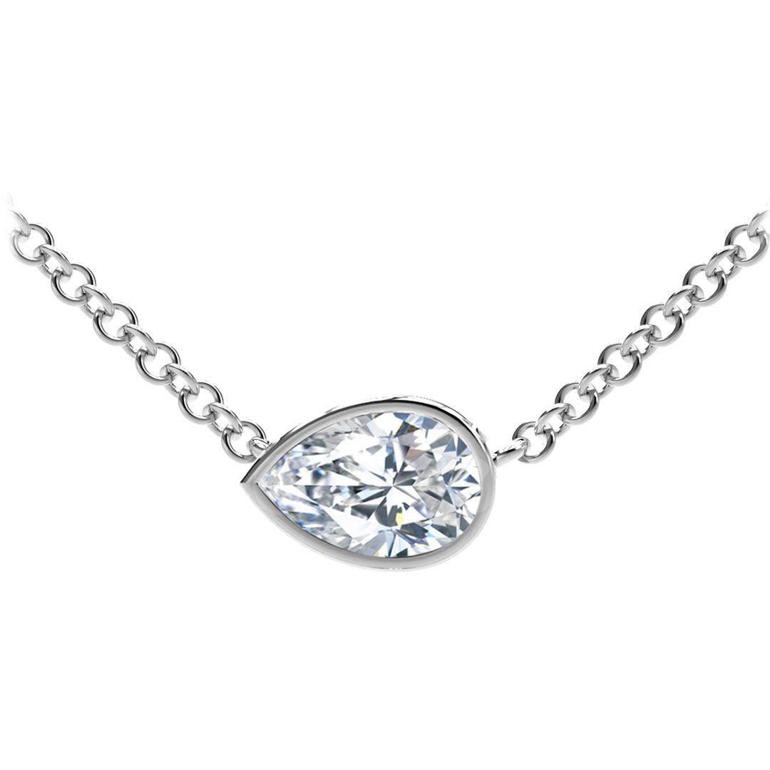 Exquisite Pear Diamond Necklace for Women - Elegant Pendant Jewelry Gift for Wedding, Anniversary & Special Occasions