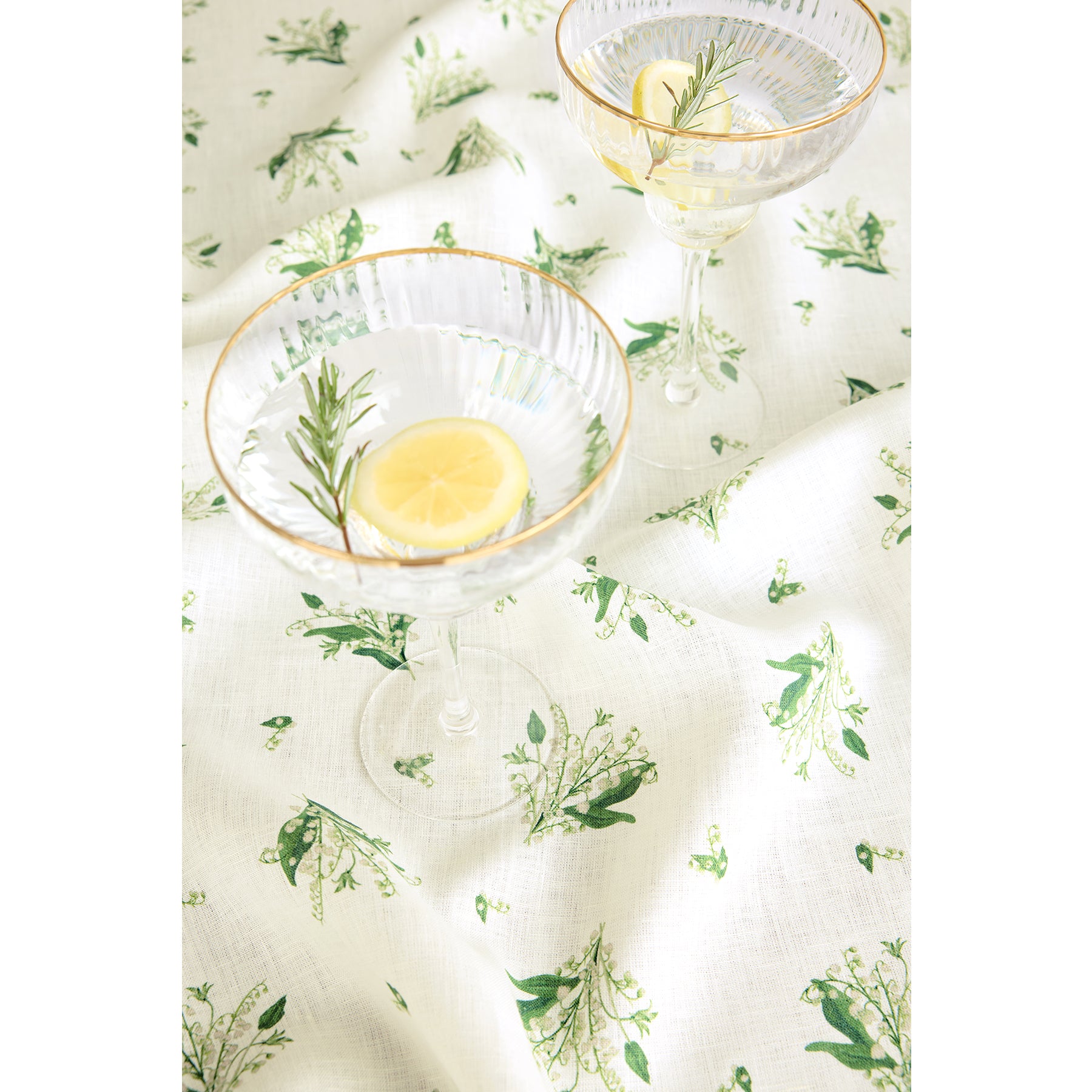 Lily of the Valley Table Throw - Elegant Floral Table Runner for Dining Room Decor, Wedding Centerpiece & Spring Home Decor