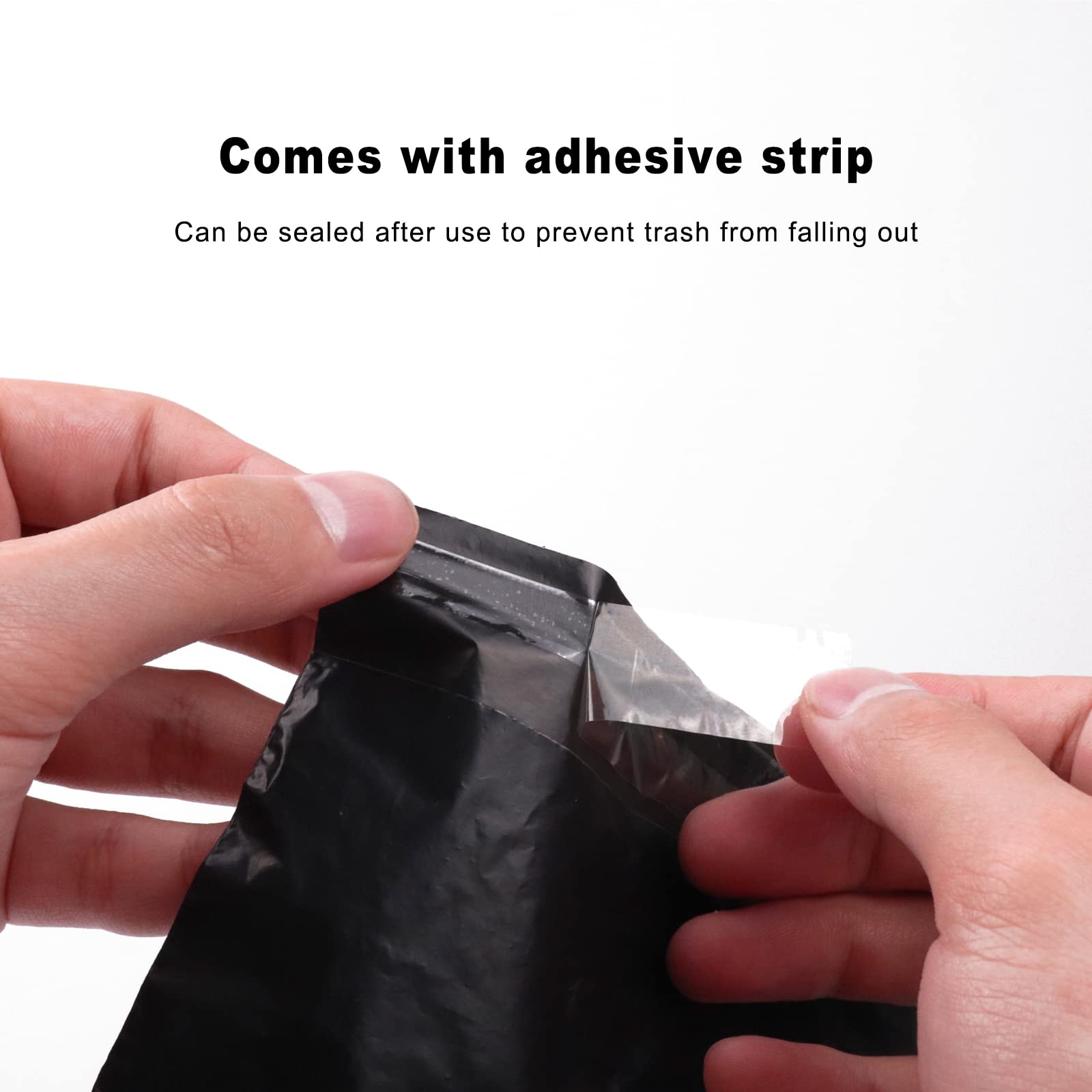 100 Pack Disposable Car Trash Bags - Self-Adhesive Hanging Vomit Bags for Cars, Travel, Office & Home | Portable Stick-On Waste Bins for Kitchen, Bedroom, Camping & Road Trips (Black)