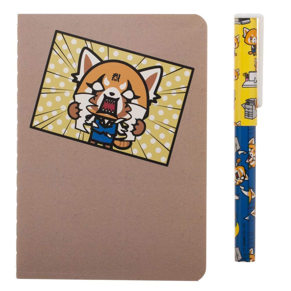 Aggretsuko Anime Stationery Set - Cute Sanrio Notebook, Pens & Stickers for Office, School & Gift Giving - Perfect for Fans & Collectors