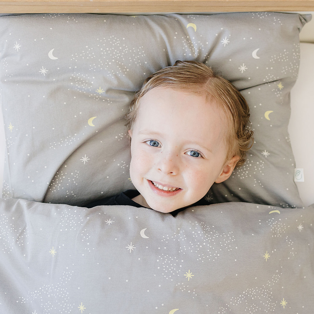 Ecolino® 100% Organic Cotton Duvet Cover for Crib & Toddler - Milky Way Design | Soft & Breathable Baby Bedding for Nursery & Kids Room