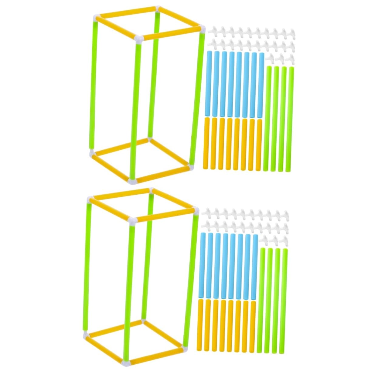 Abaodam 2 Sets Geometry Model Building Blocks - Educational STEM Toys for Kids, Creative Puzzle Playset for Learning Shapes & Construction - Perfect for Indoor Play, Classroom Activities & Birthday Gifts