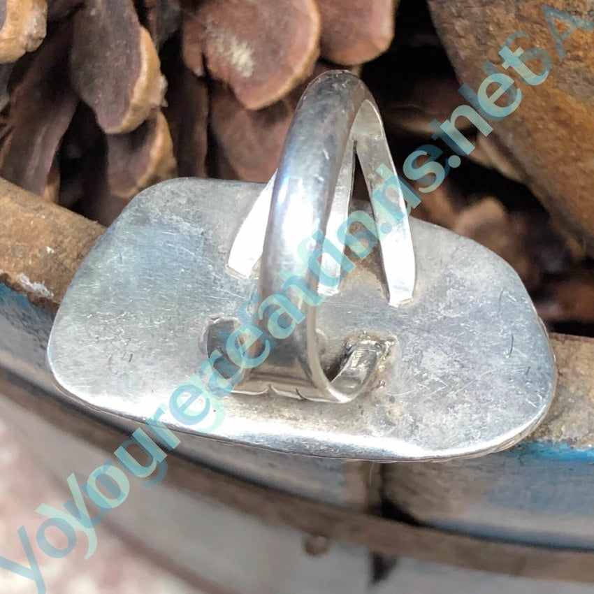 Authentic Navajo Turquoise Ring - Sterling Silver Size 9.5 & 10 - Handmade Native American Jewelry for Women - Perfect for Boho Fashion, Gift Giving & Special Occasions