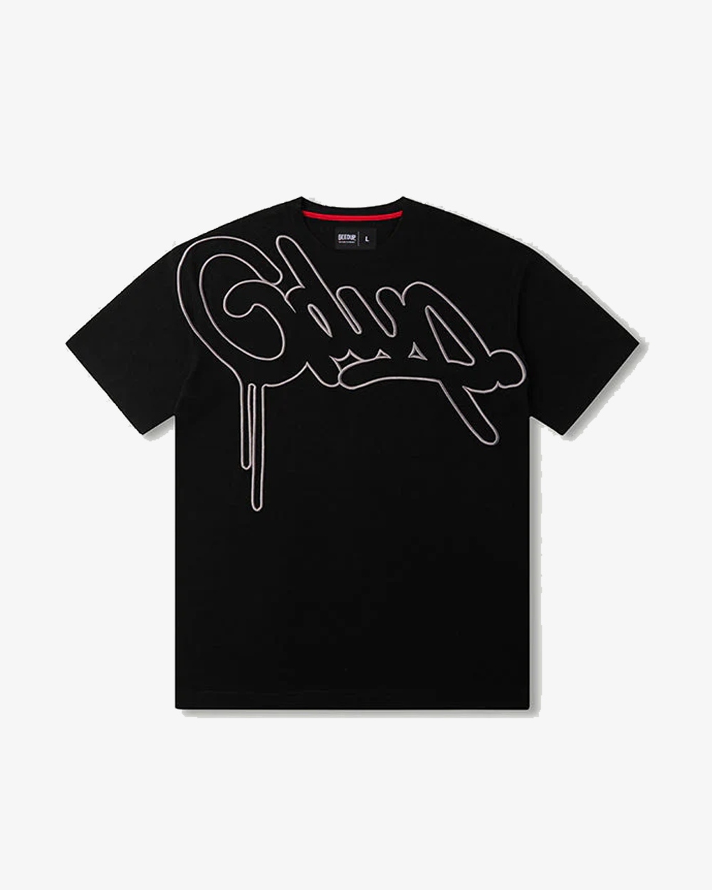 GEEDUP Handstyle Logo Graphic T-Shirt - Black & Grey - Streetwear Fashion for Men & Women - Perfect for Casual Wear, Gym, and Urban Outfits