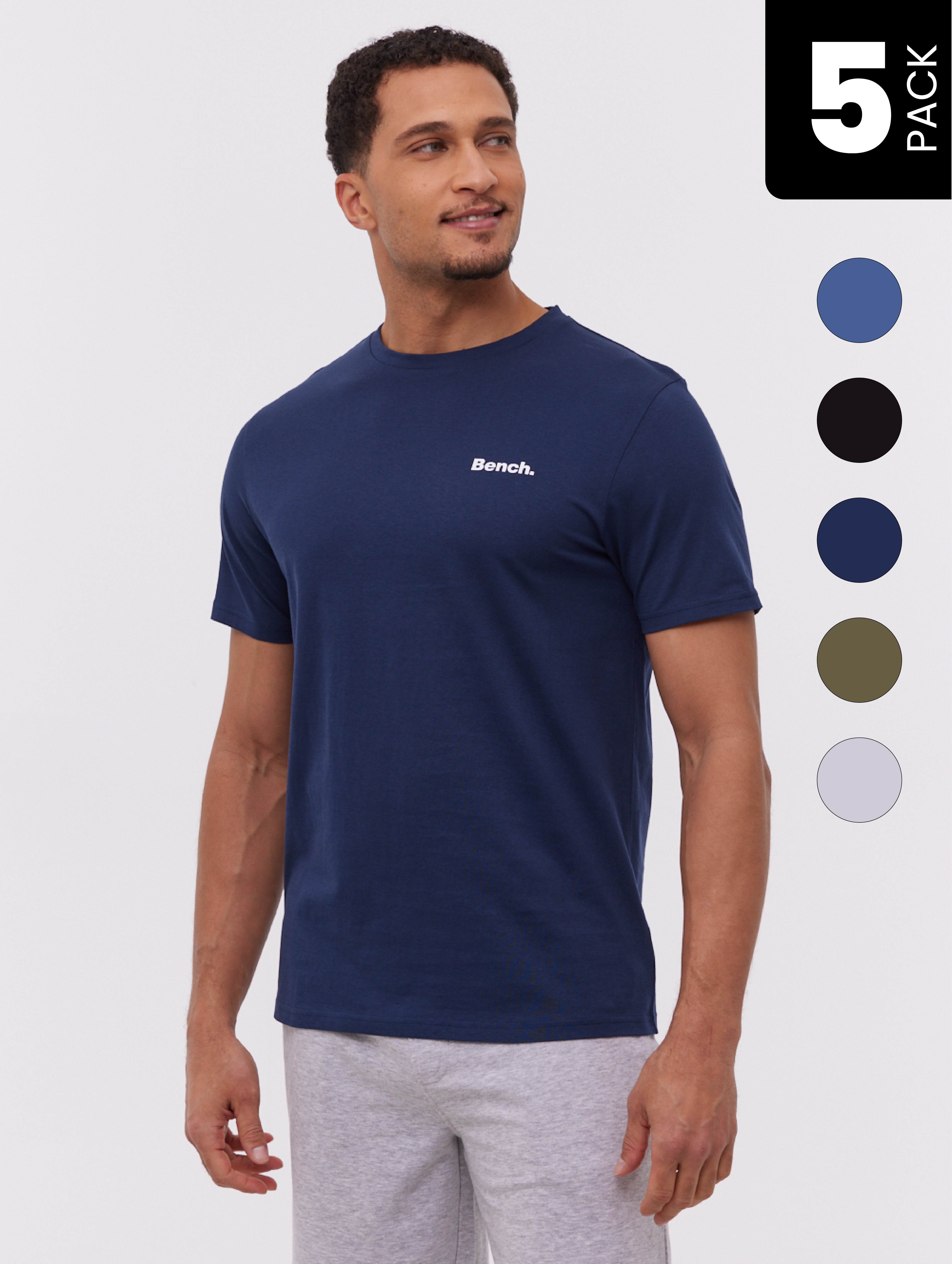 Mattio Assorted 5-Pack Cotton T-Shirts for Men - Comfortable Casual Tees for Everyday Wear, Gym, and Outings