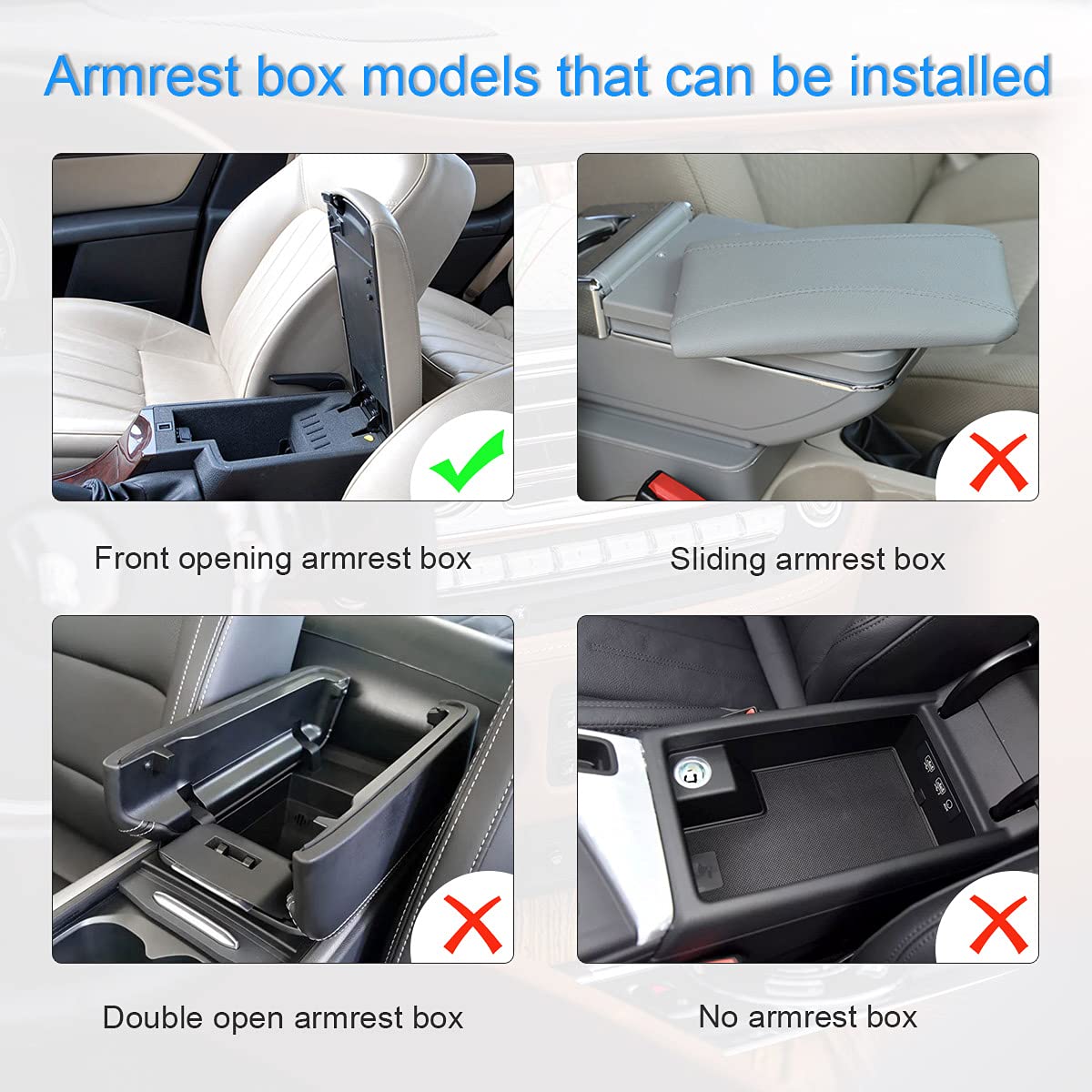 Premium PU Leather Car Center Console Cover - 11.4