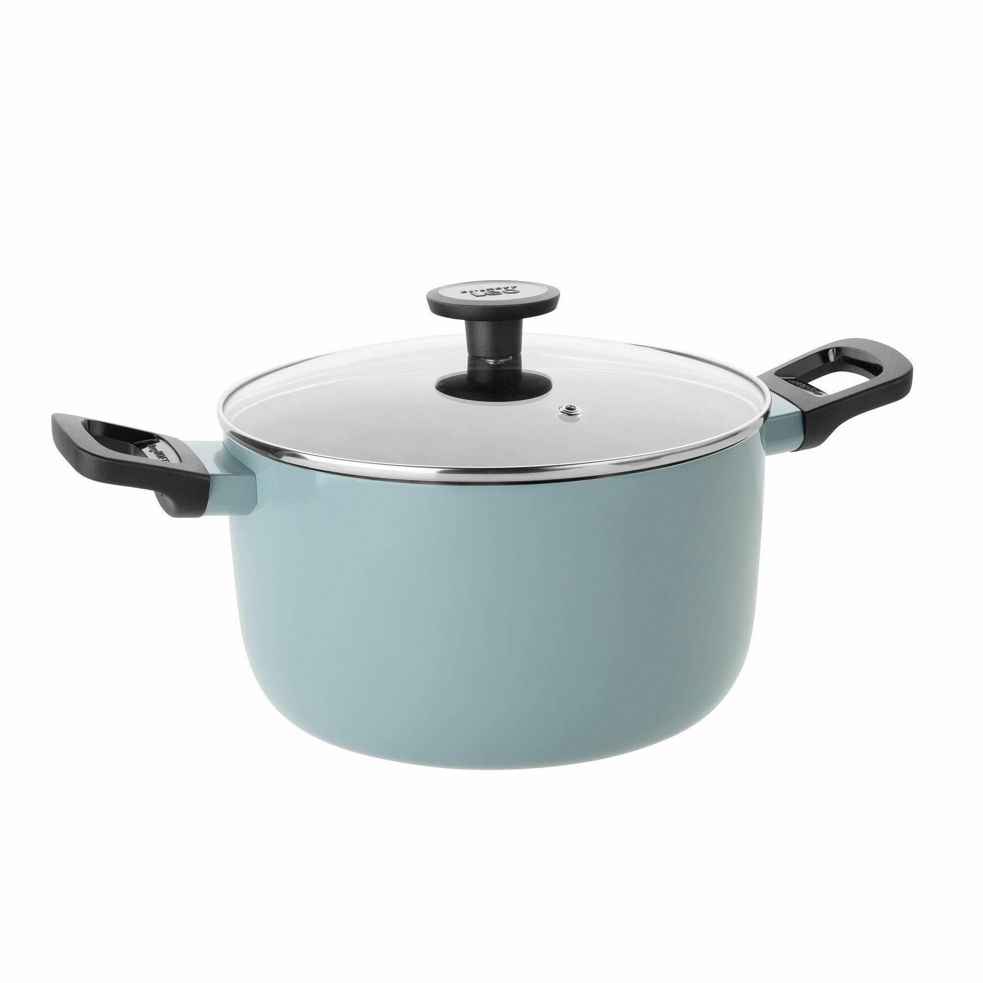 BergHOFF Slate Non-Stick Aluminum Stockpot 9.5 Quart (5.9 Liter) with Tempered Glass Lid - Perfect for Soups, Stews, Pasta & Family Cooking
